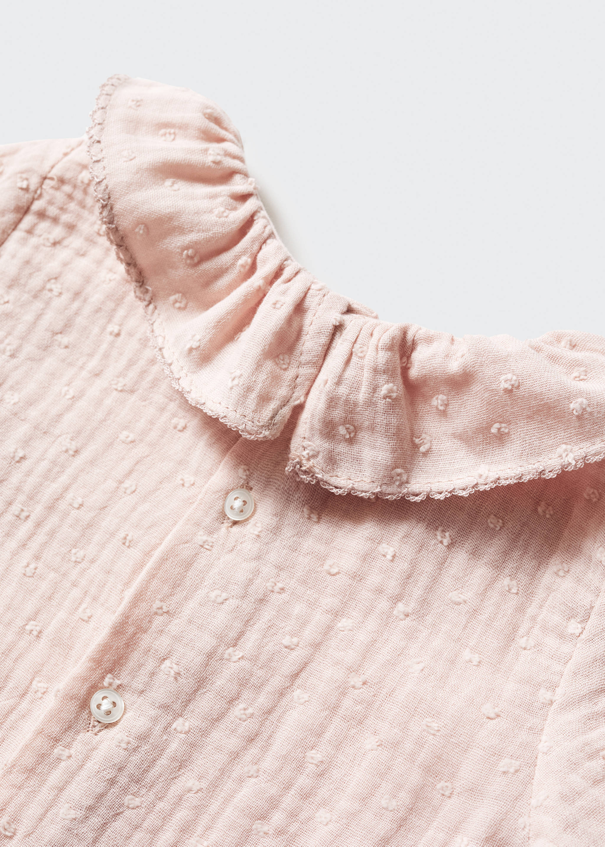Cotton babydoll neck blouse - Details of the article 0