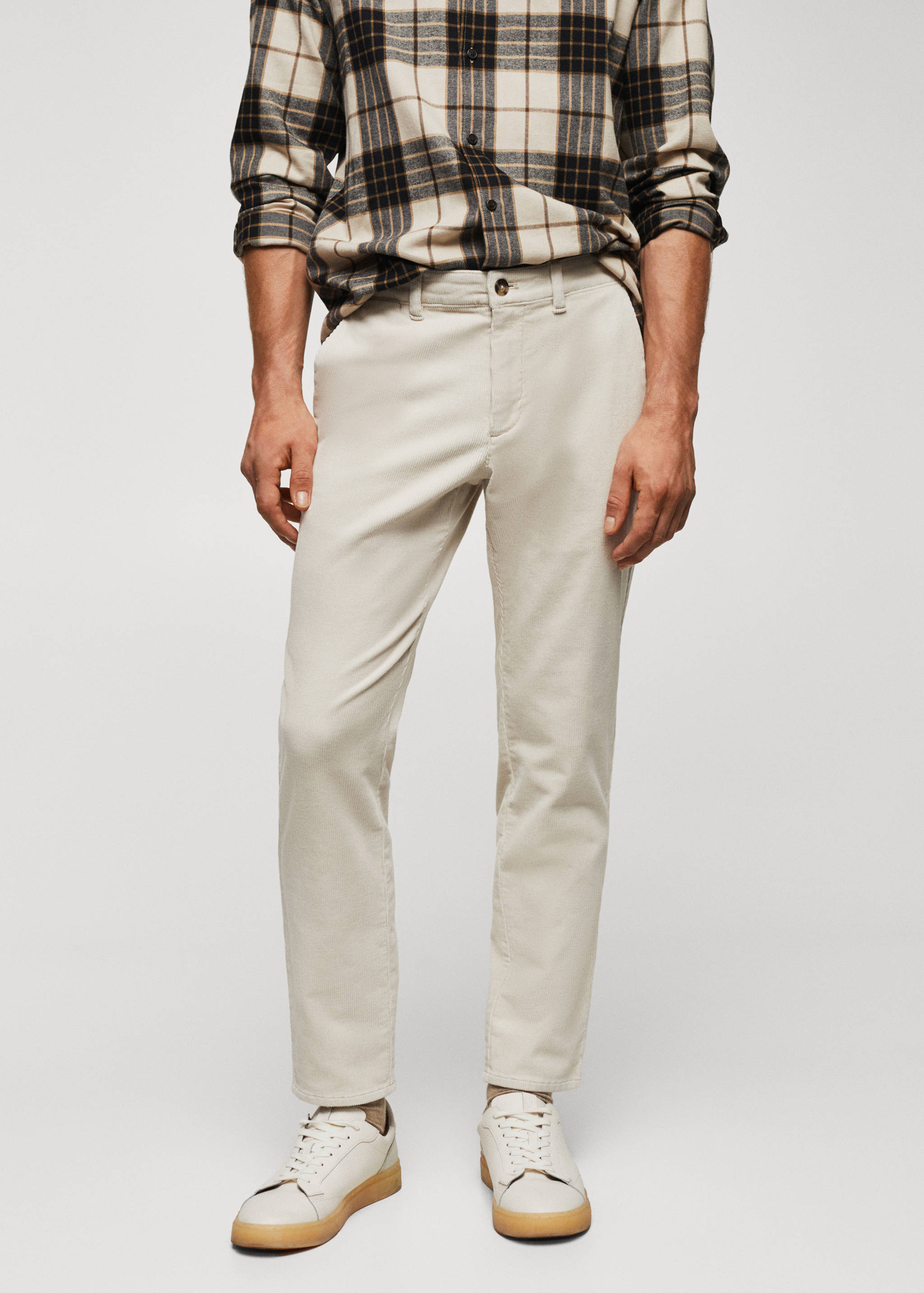 Corduroy slim-fit cropped trousers - Medium plane