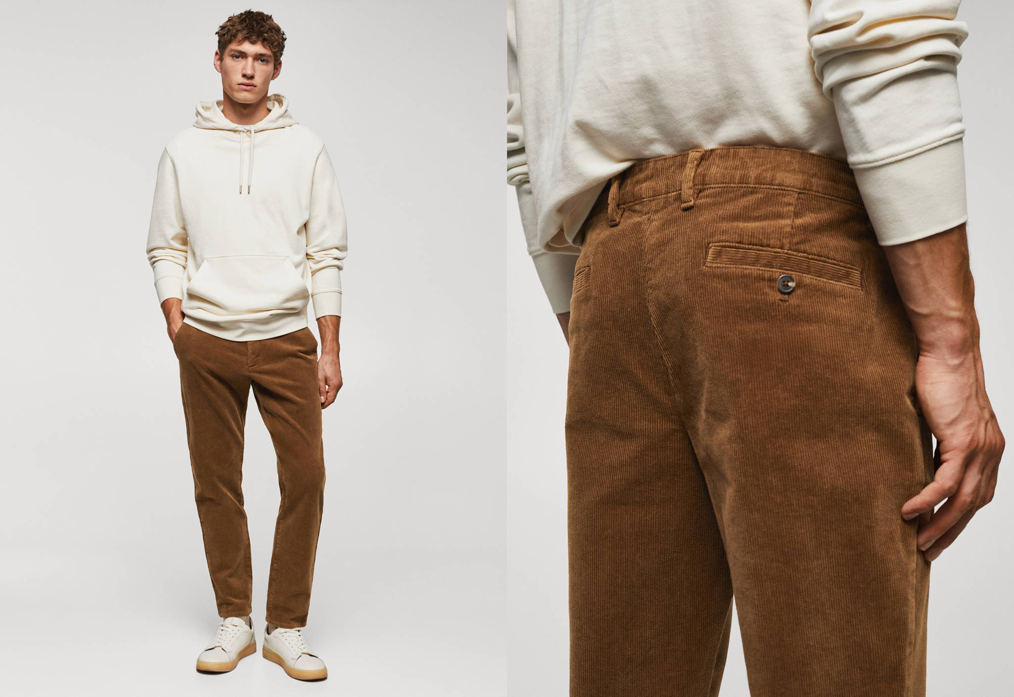 Corduroy slim-fit cropped trousers - Panoramic plane