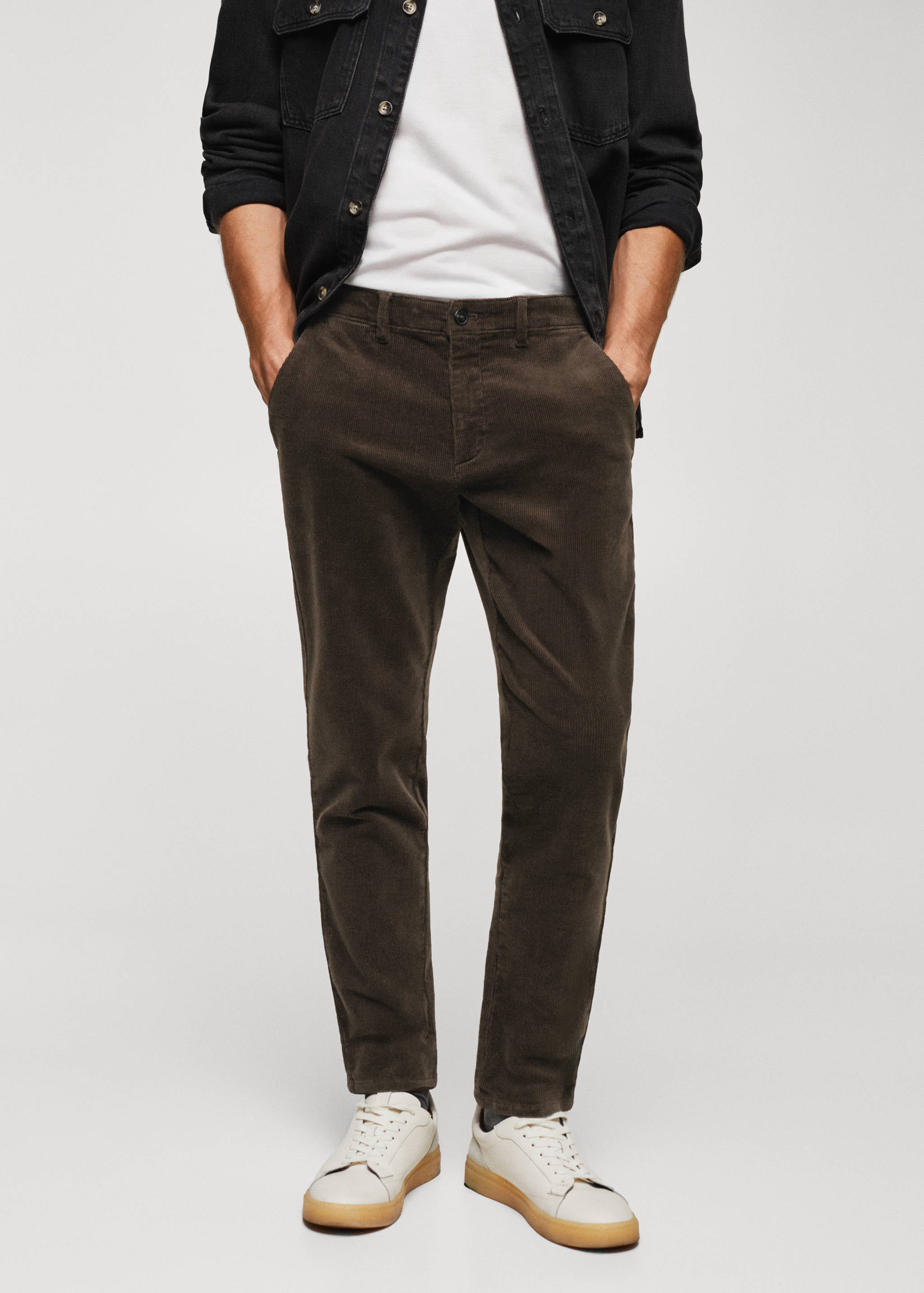 Corduroy slim-fit cropped trousers - Medium plane