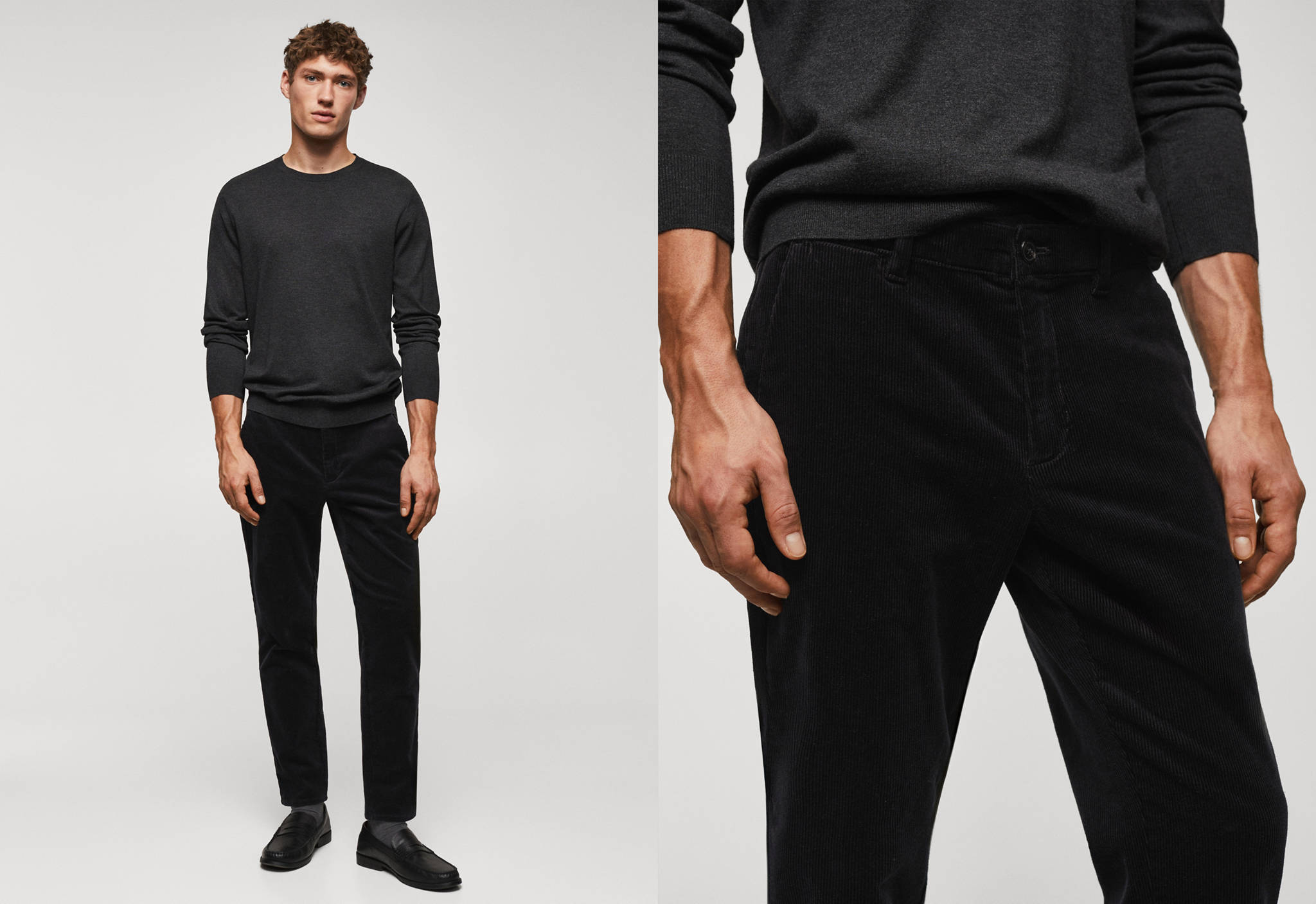 Corduroy slim-fit cropped trousers - Panoramic plane