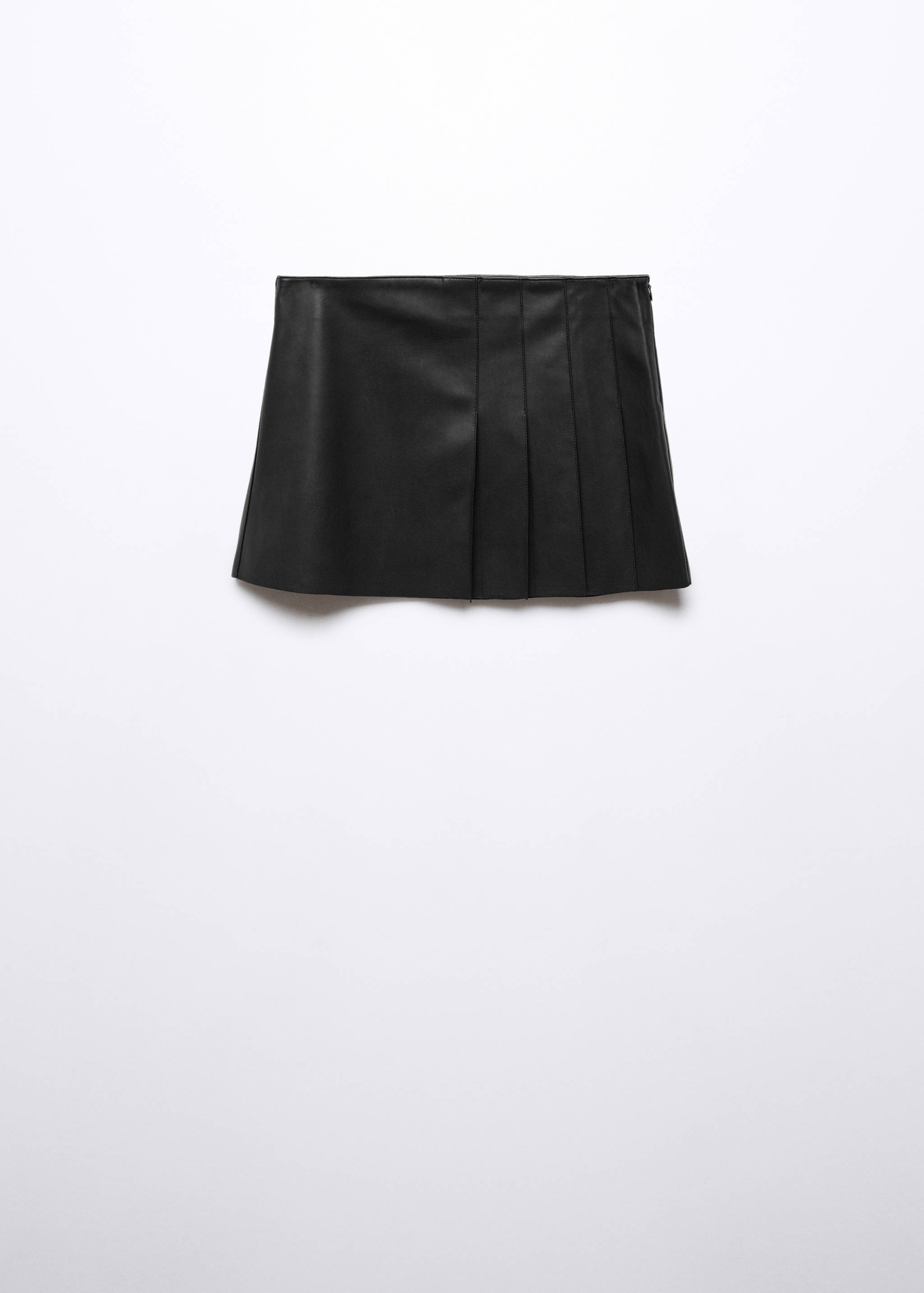 Faux-leather pleated mini-skirt - Article without model