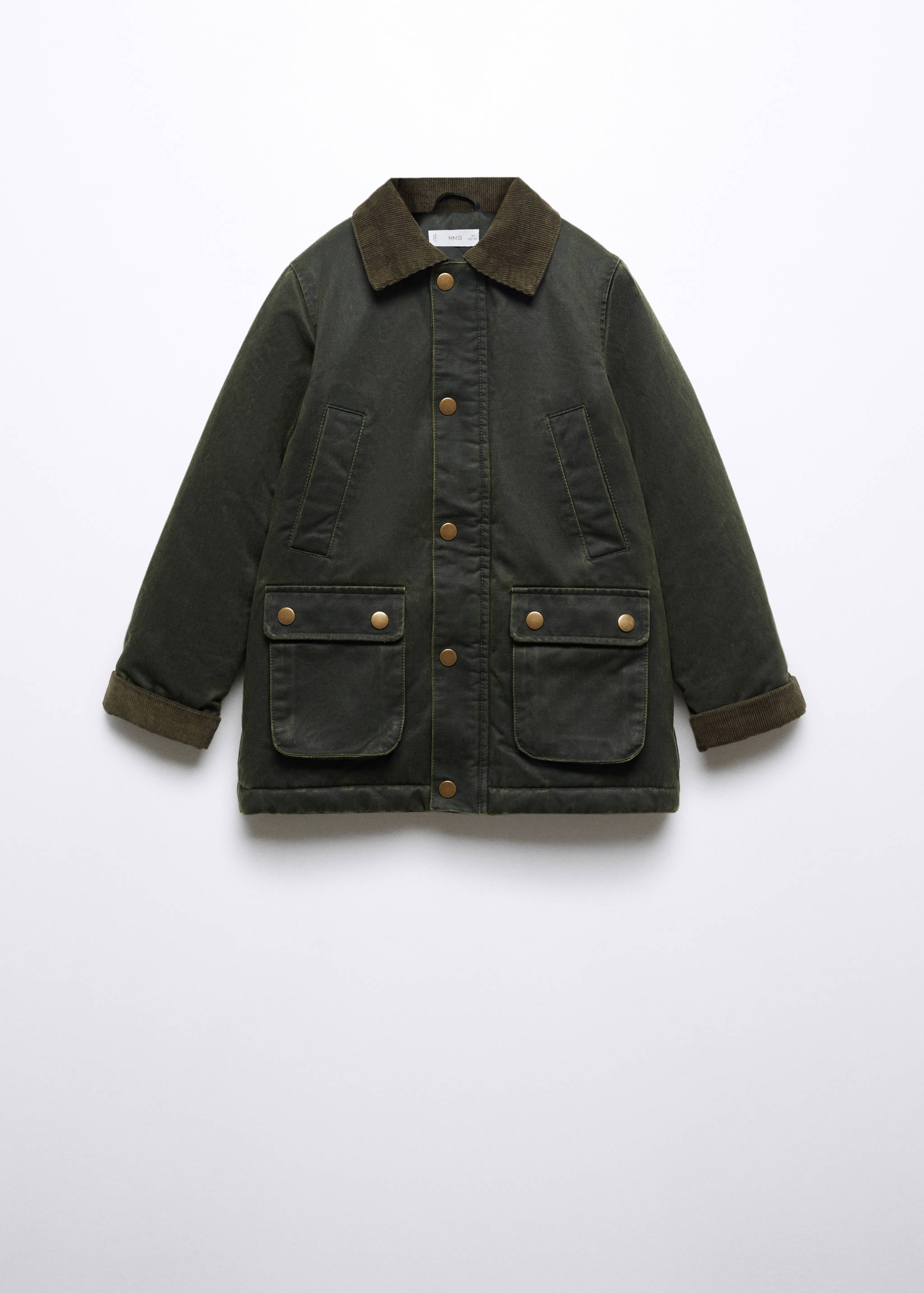 Waxed-effect short parka - Article without model