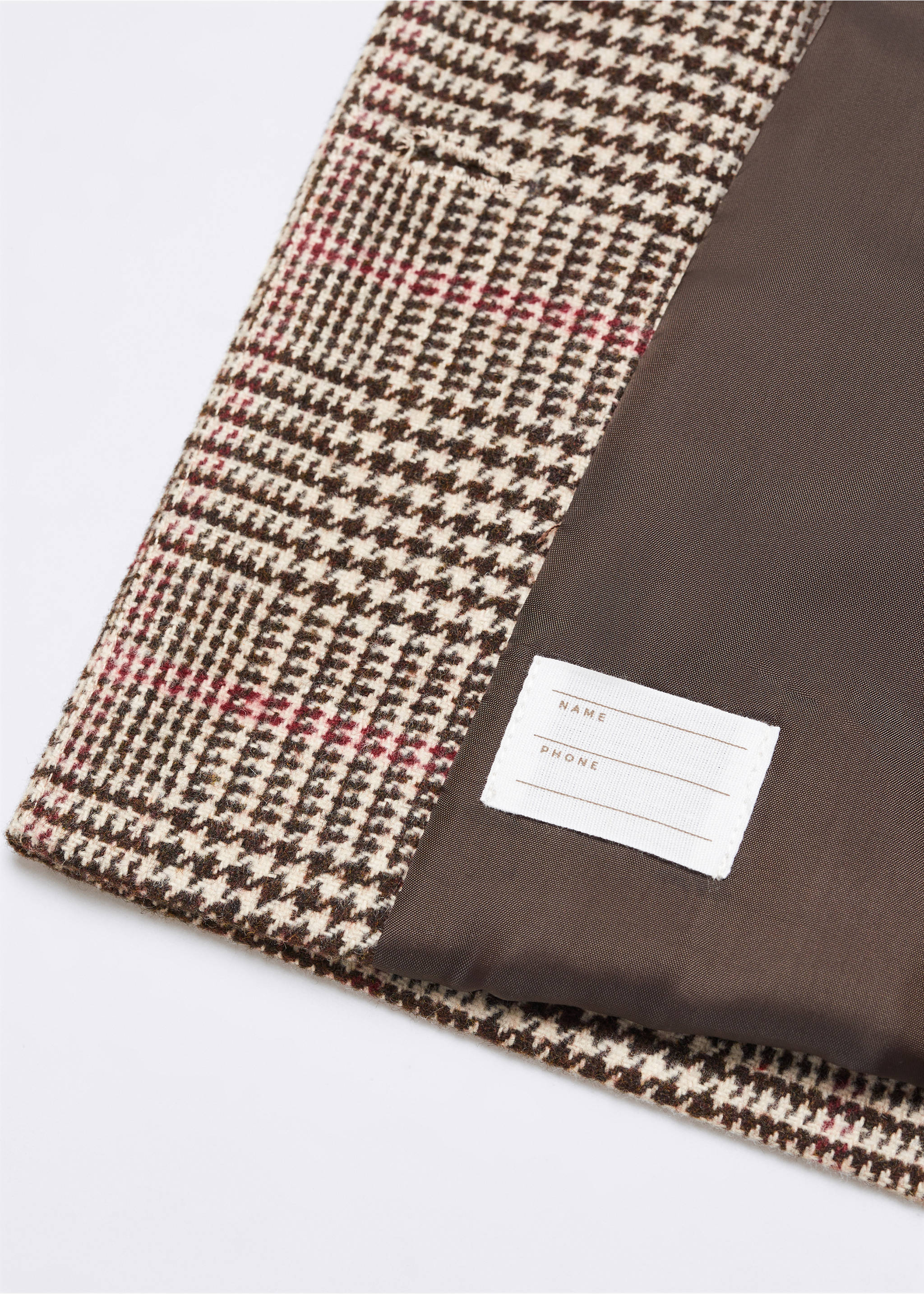 Houndstooth coat - Details of the article 0, Coffee. Ref: 57047117-00.