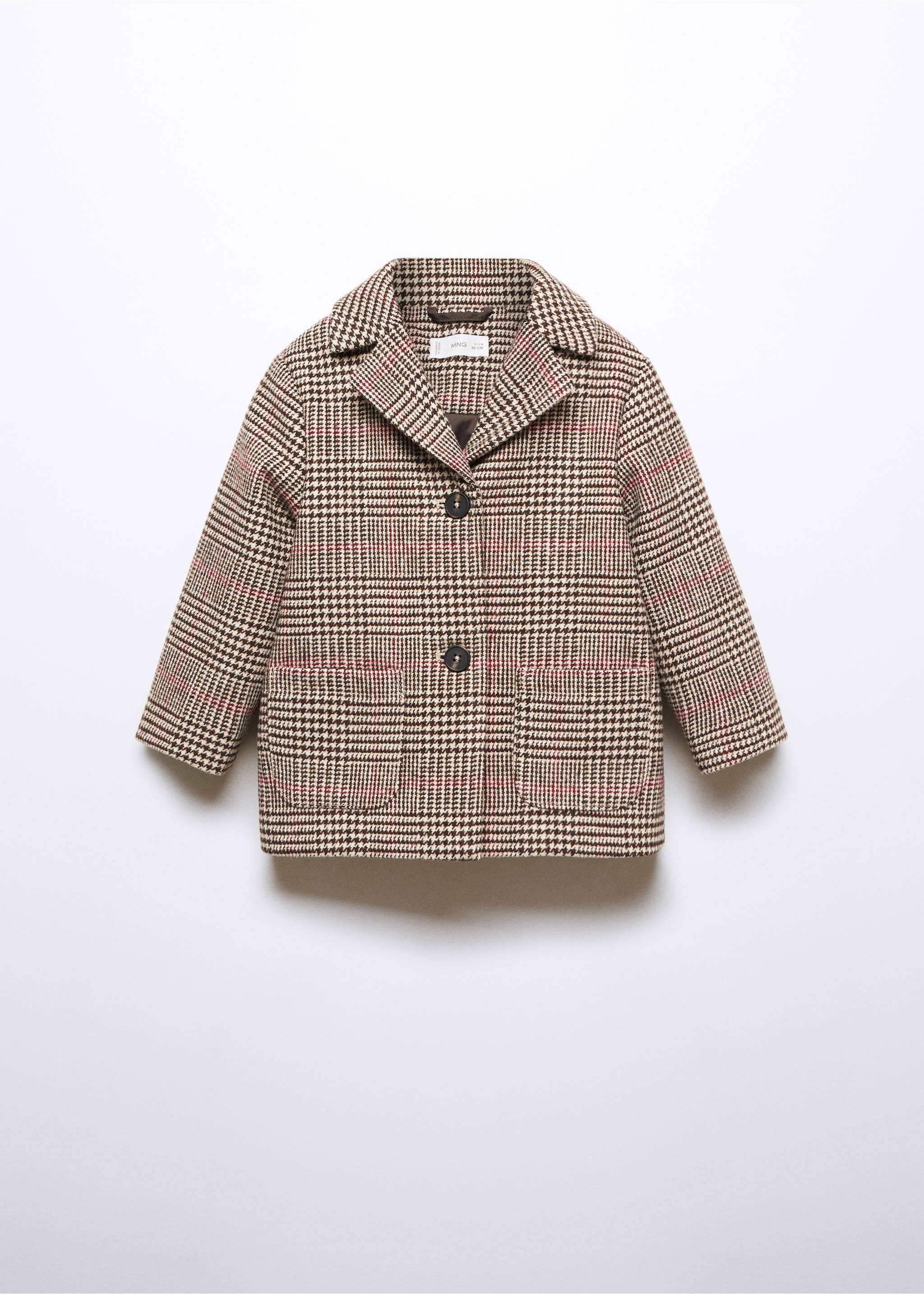 Houndstooth coat - Article without model, Coffee. Ref: 57047117-00.