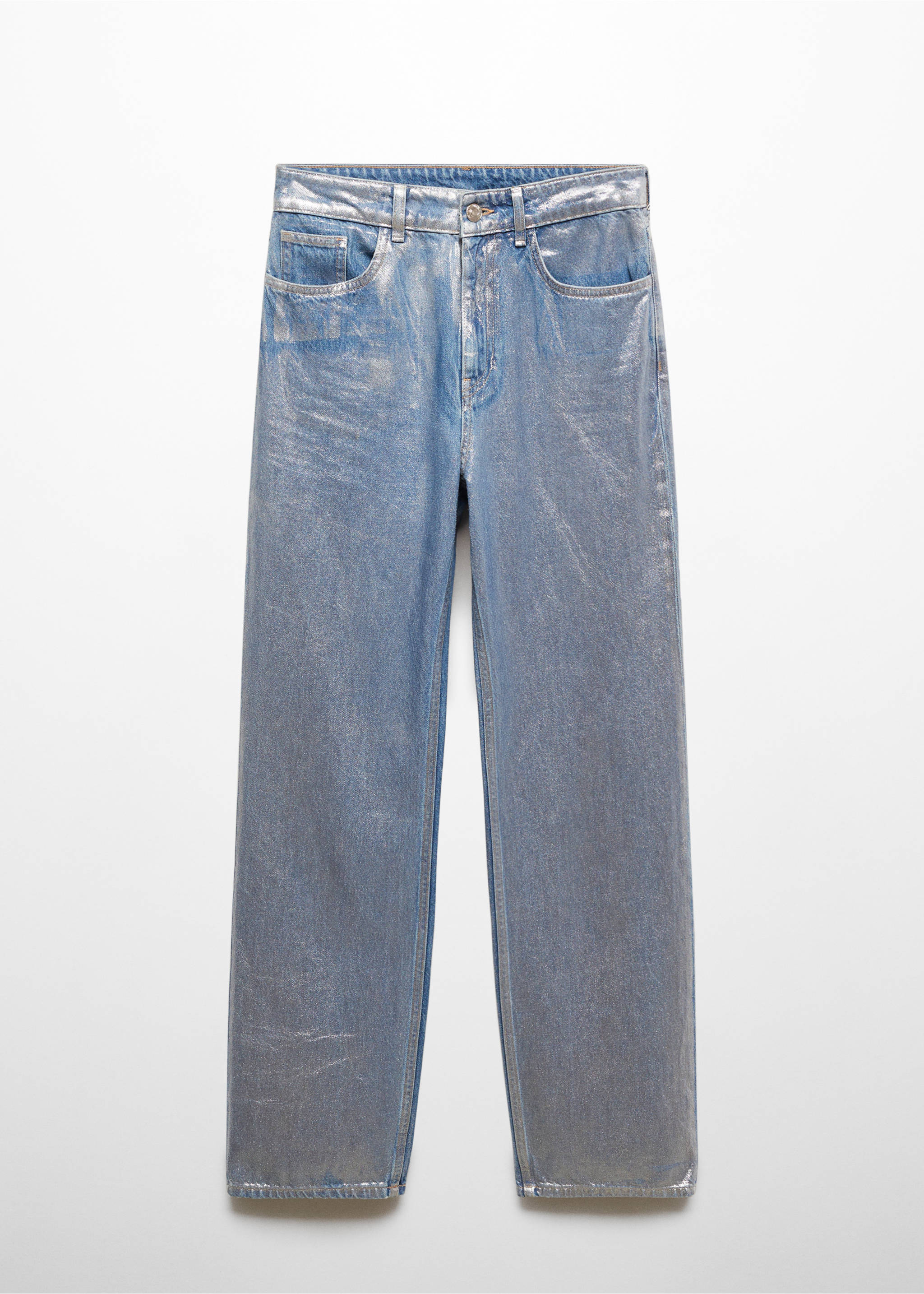 Straight foil jeans - Article without model, Silver. Ref: 57047126-00.