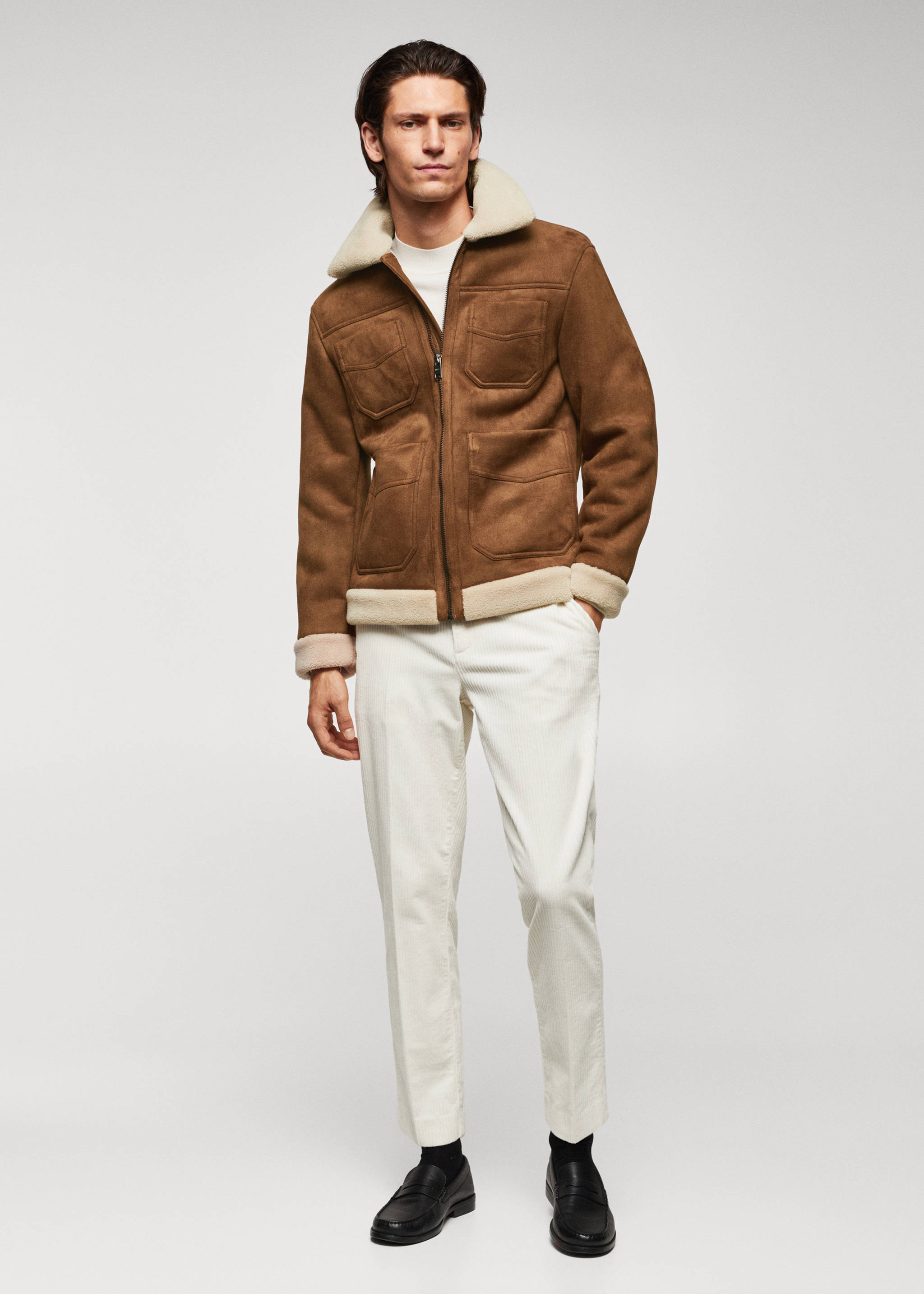 Jacket with shearling-effect lining - General plane