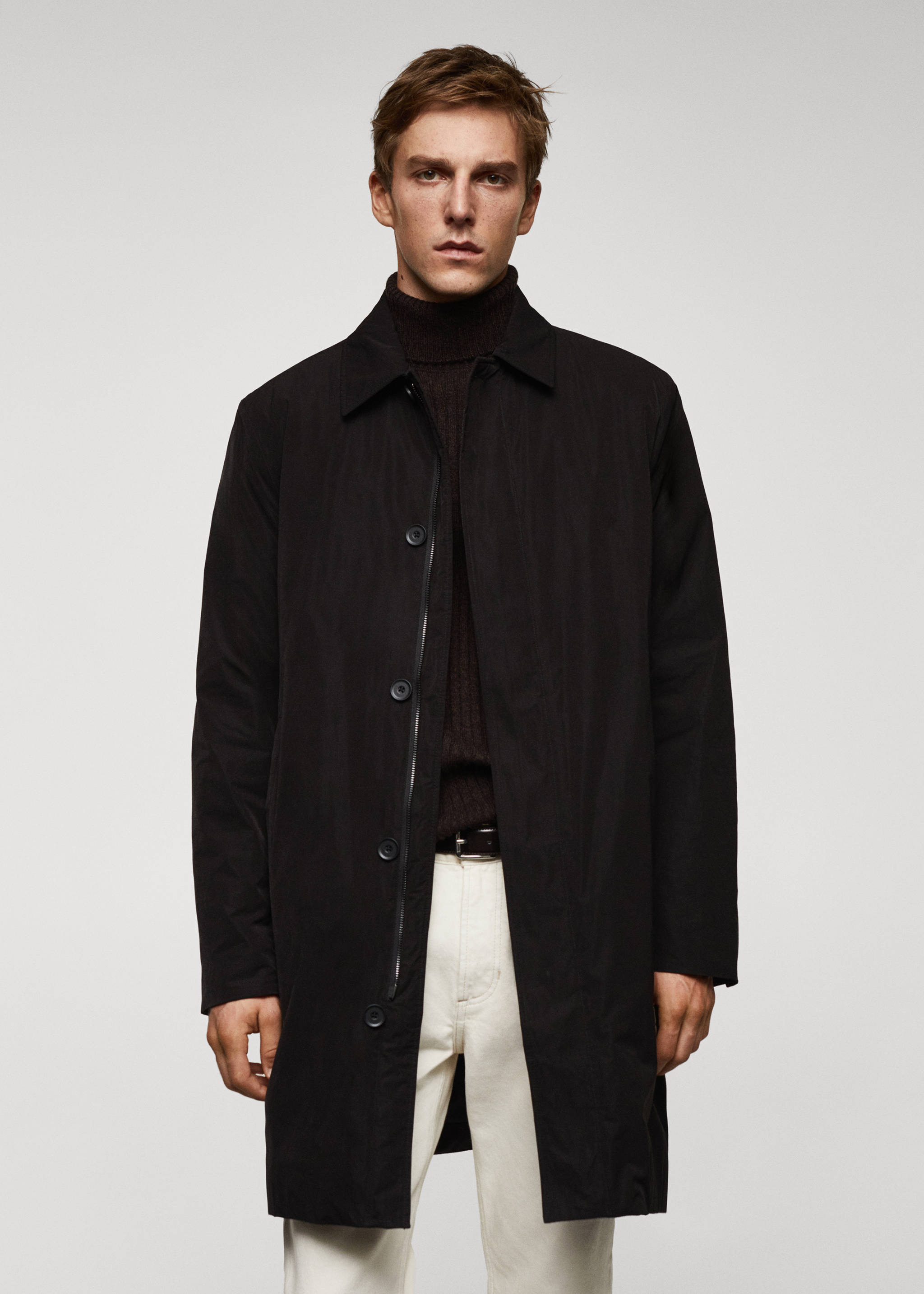 Water-repellent quilted trench coat - Medium plane