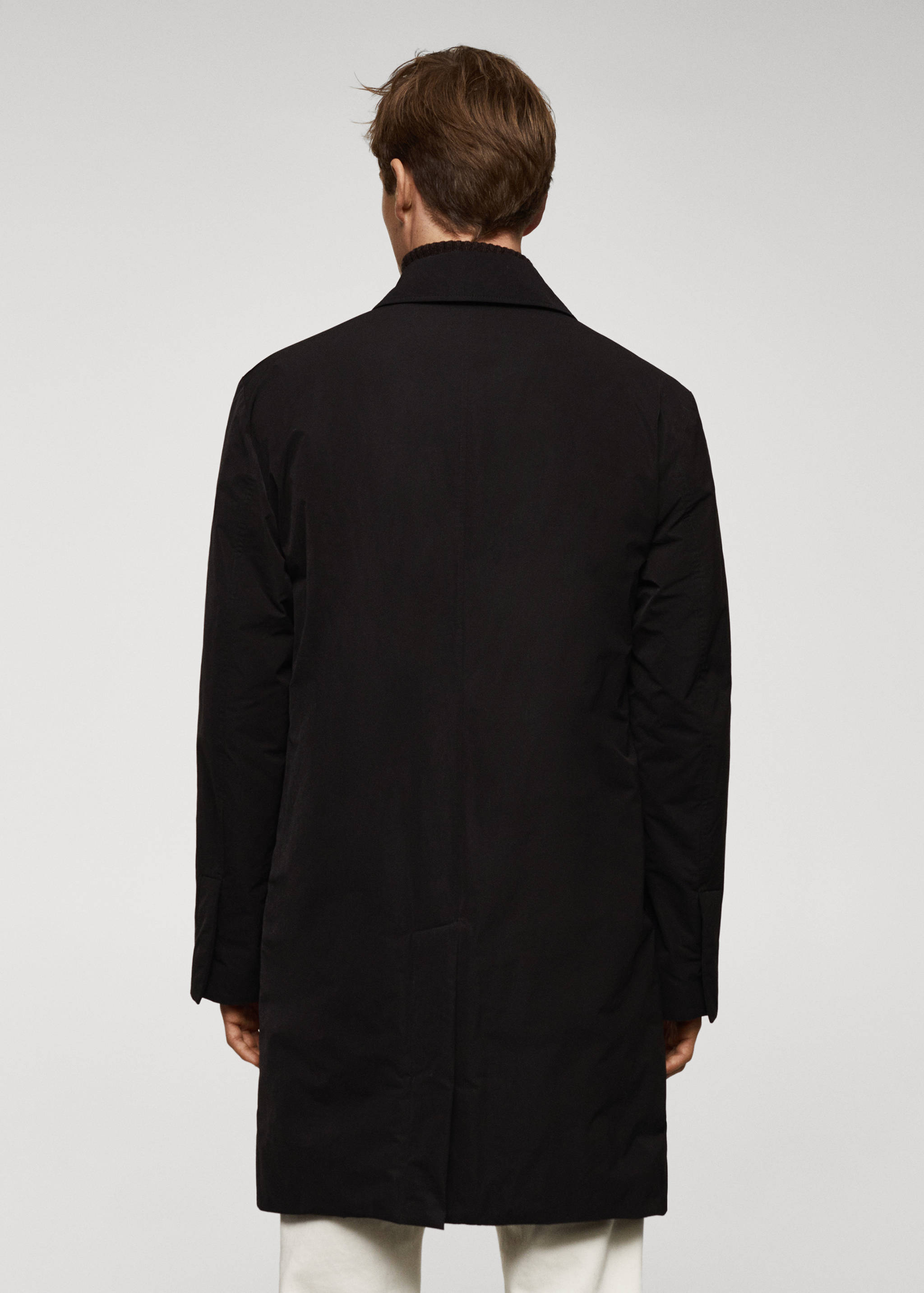 Water-repellent quilted trench coat - Reverse of the article