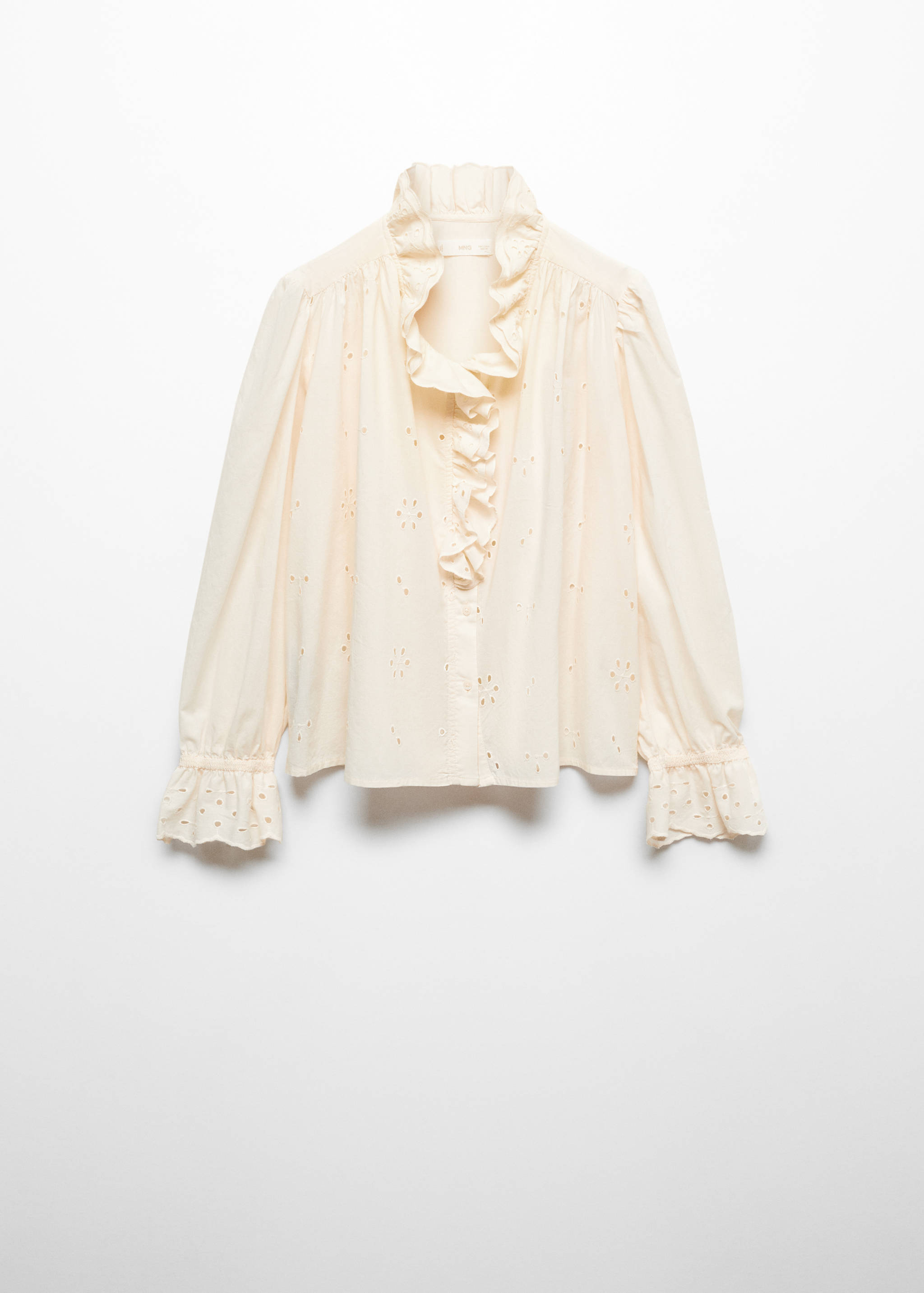 Openwork shirt with ruffle detail - Article without model