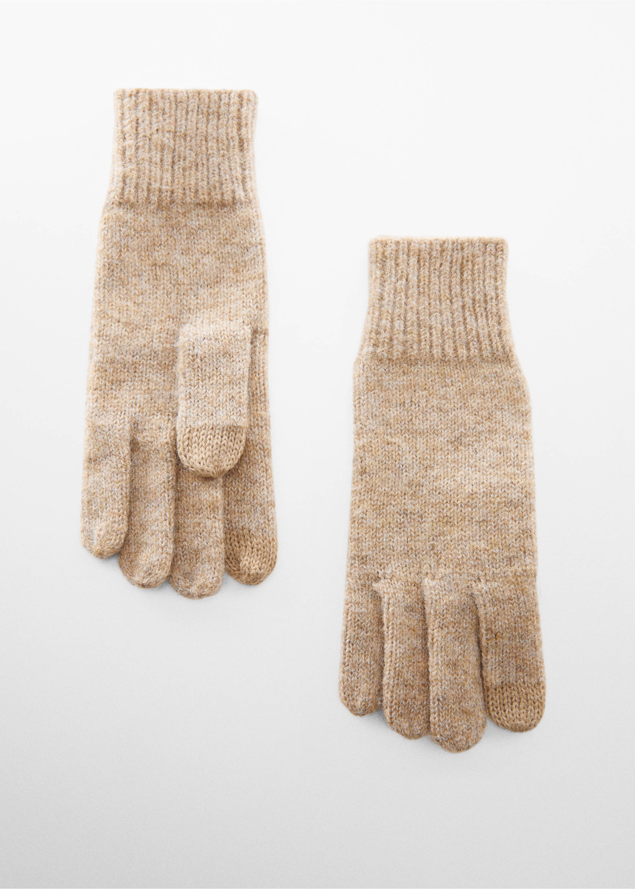 Gants maille côtelée - Article sans modèle, Sable. Ref: 57047740-00.