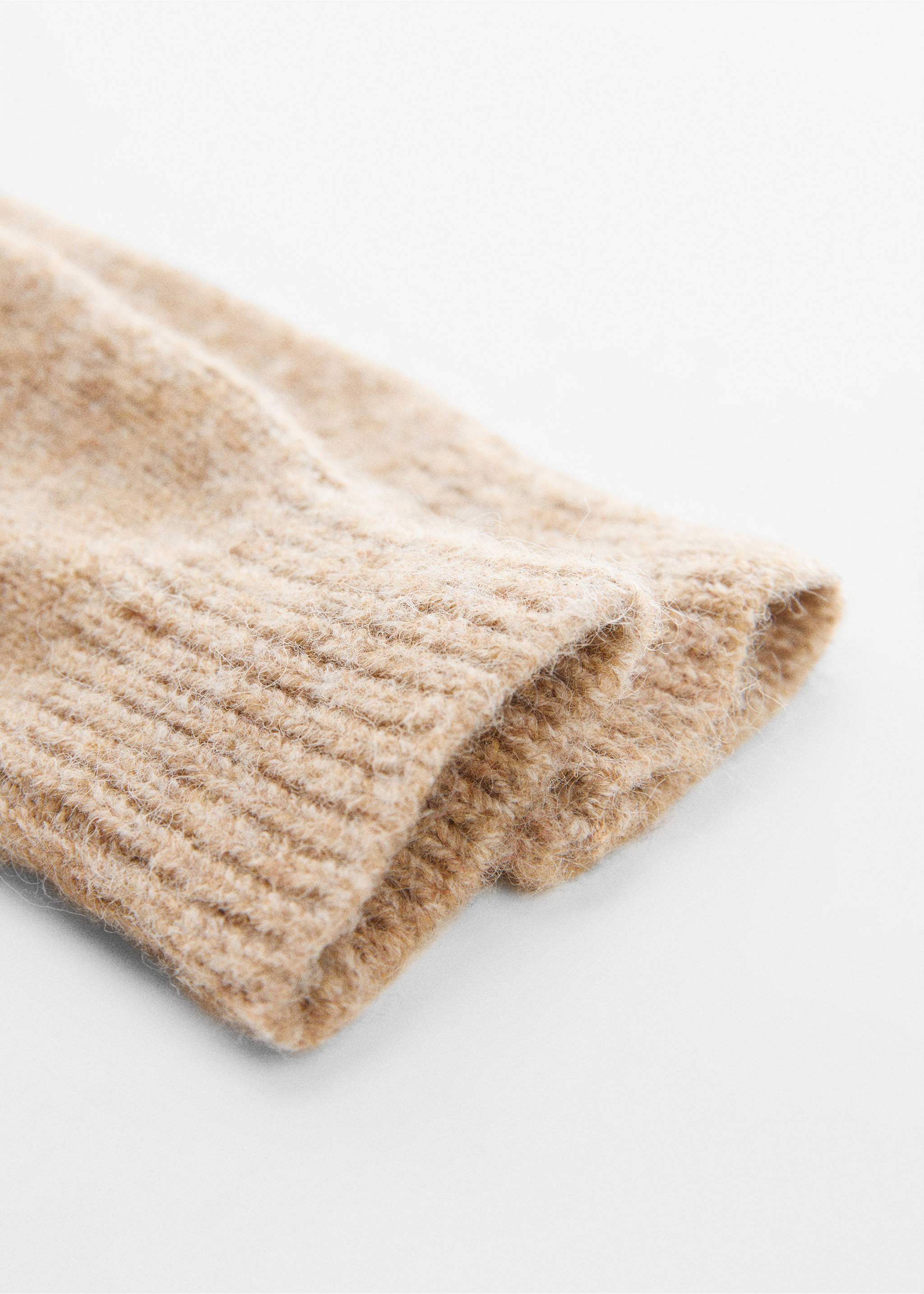 Gants maille côtelée - Plan moyen, Sable. Ref: 57047740-00.