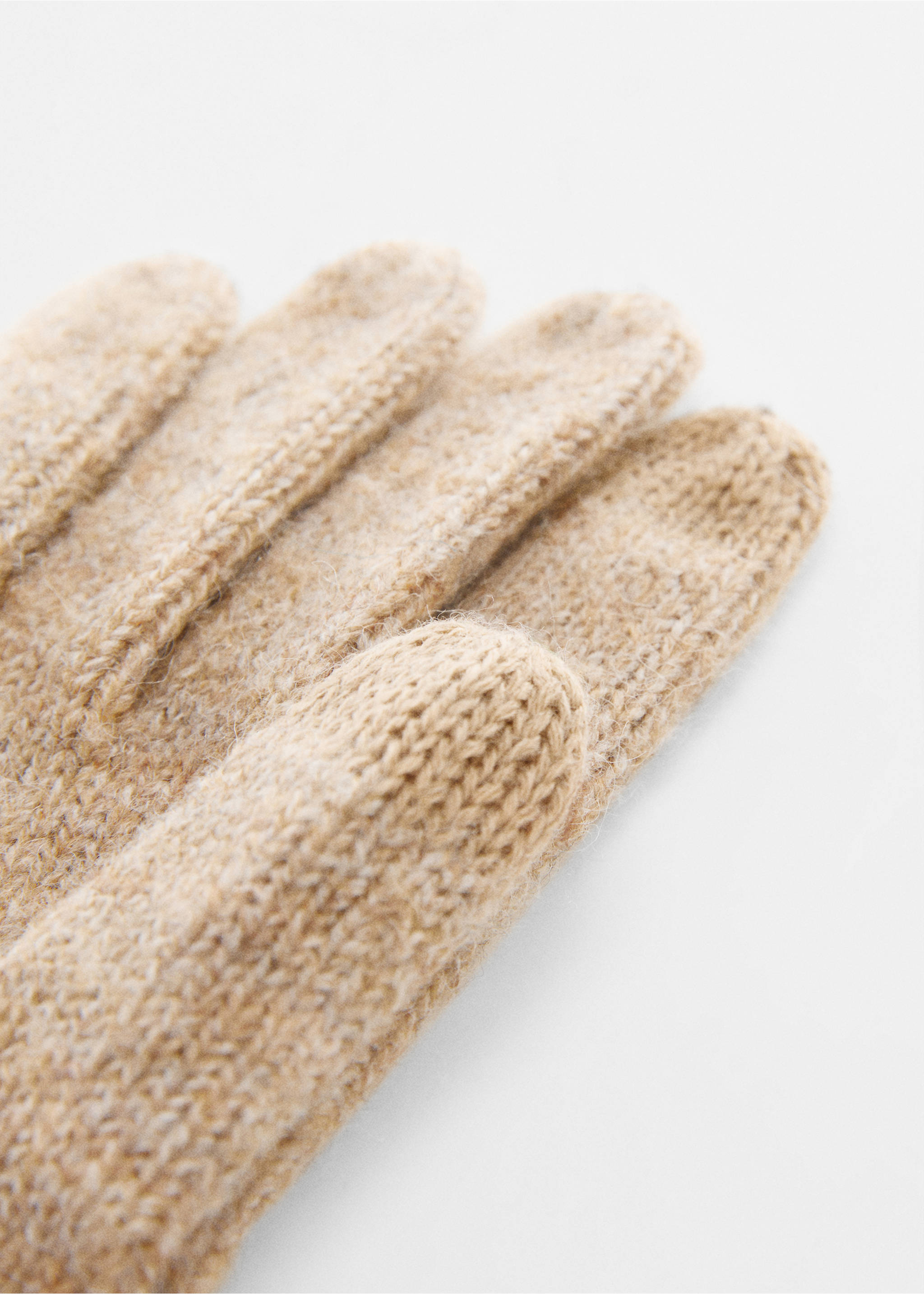Gants maille côtelée - Détail de l'article 1, Sable. Ref: 57047740-00.