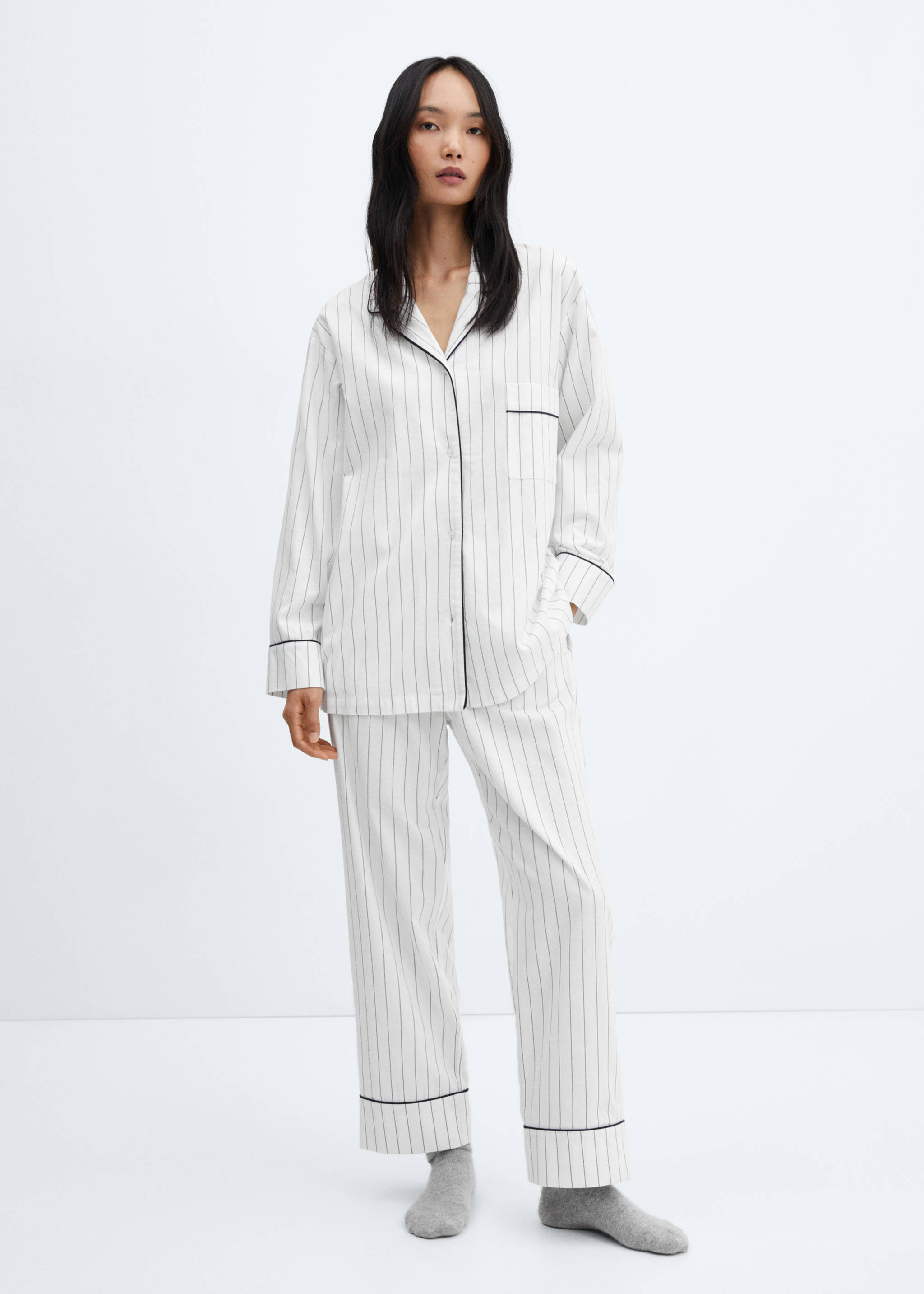 Pyjamahemd mit Streifen - Allgemeine Ansicht