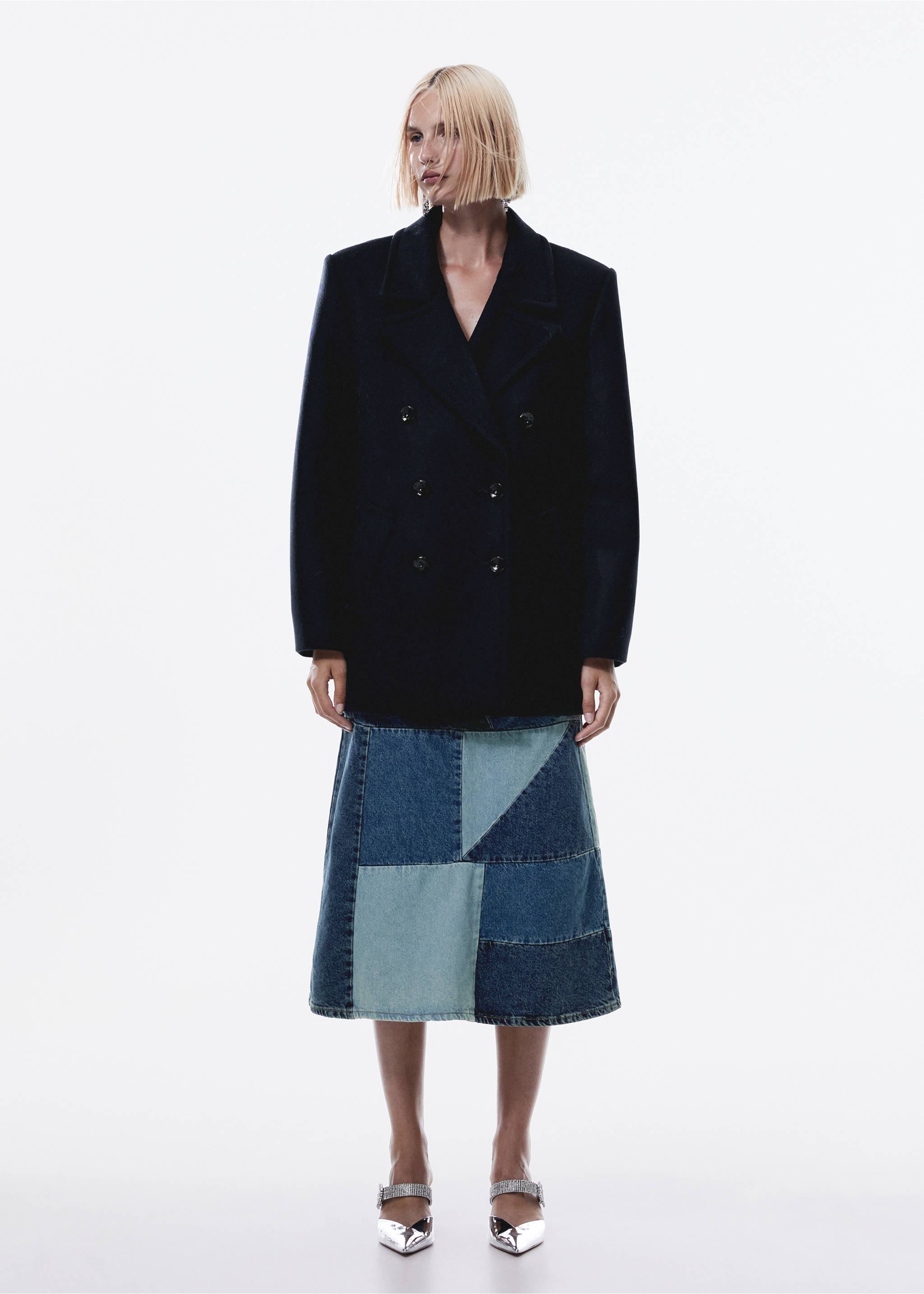 Double-breasted wool coat - General plane, Dark Navy. Ref: 57047760-00.