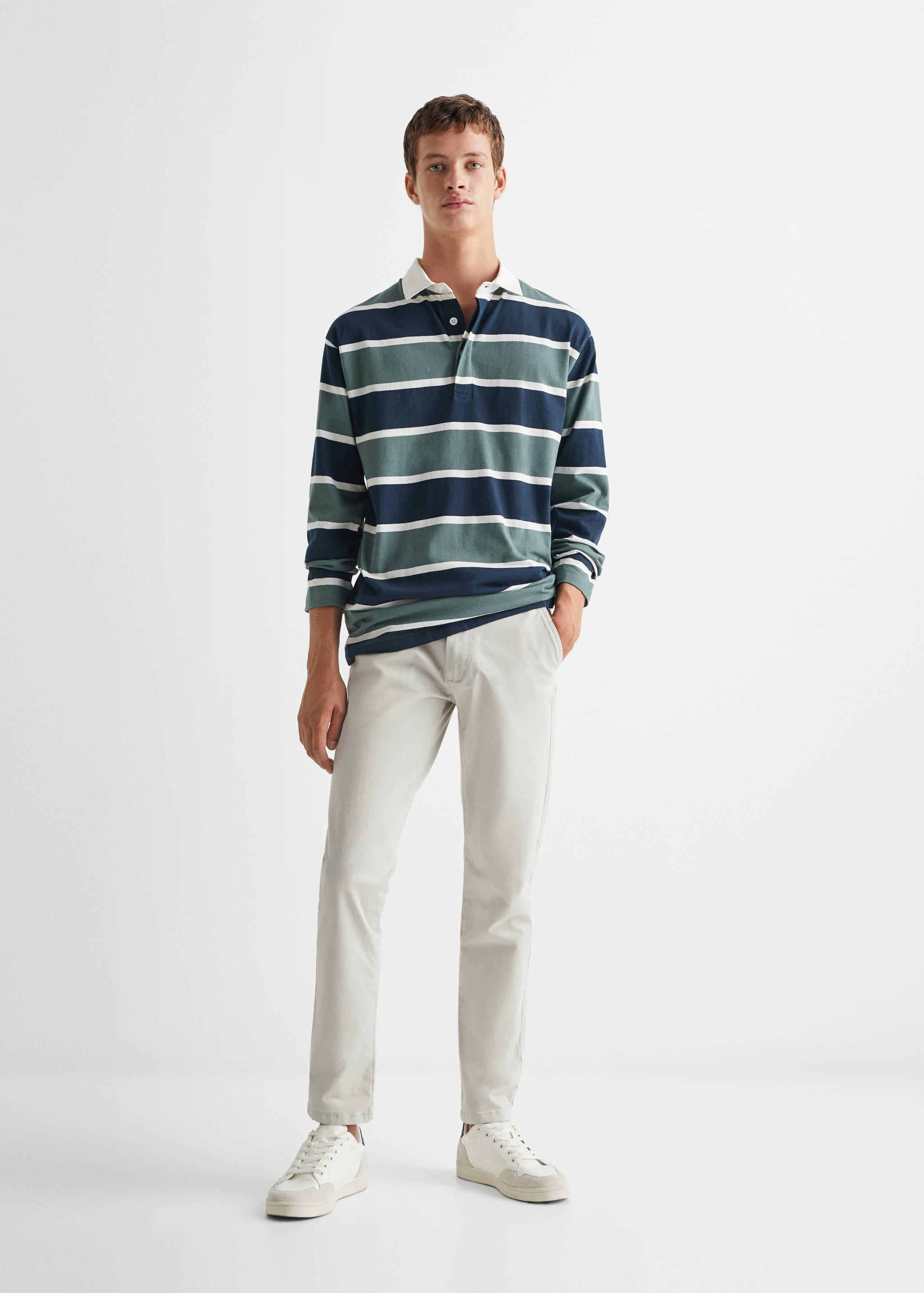 Striped long-sleeved polo shirt - General plane
