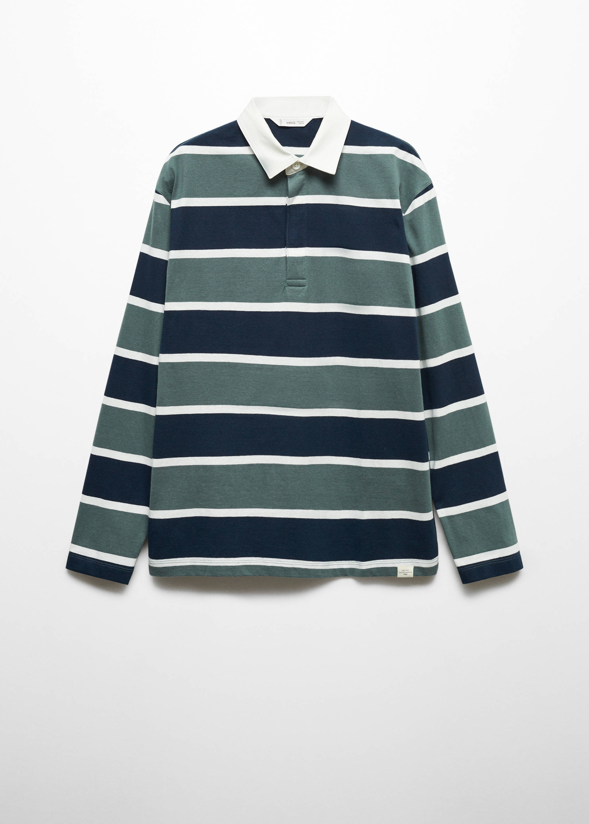Striped long-sleeved polo shirt - Article without model