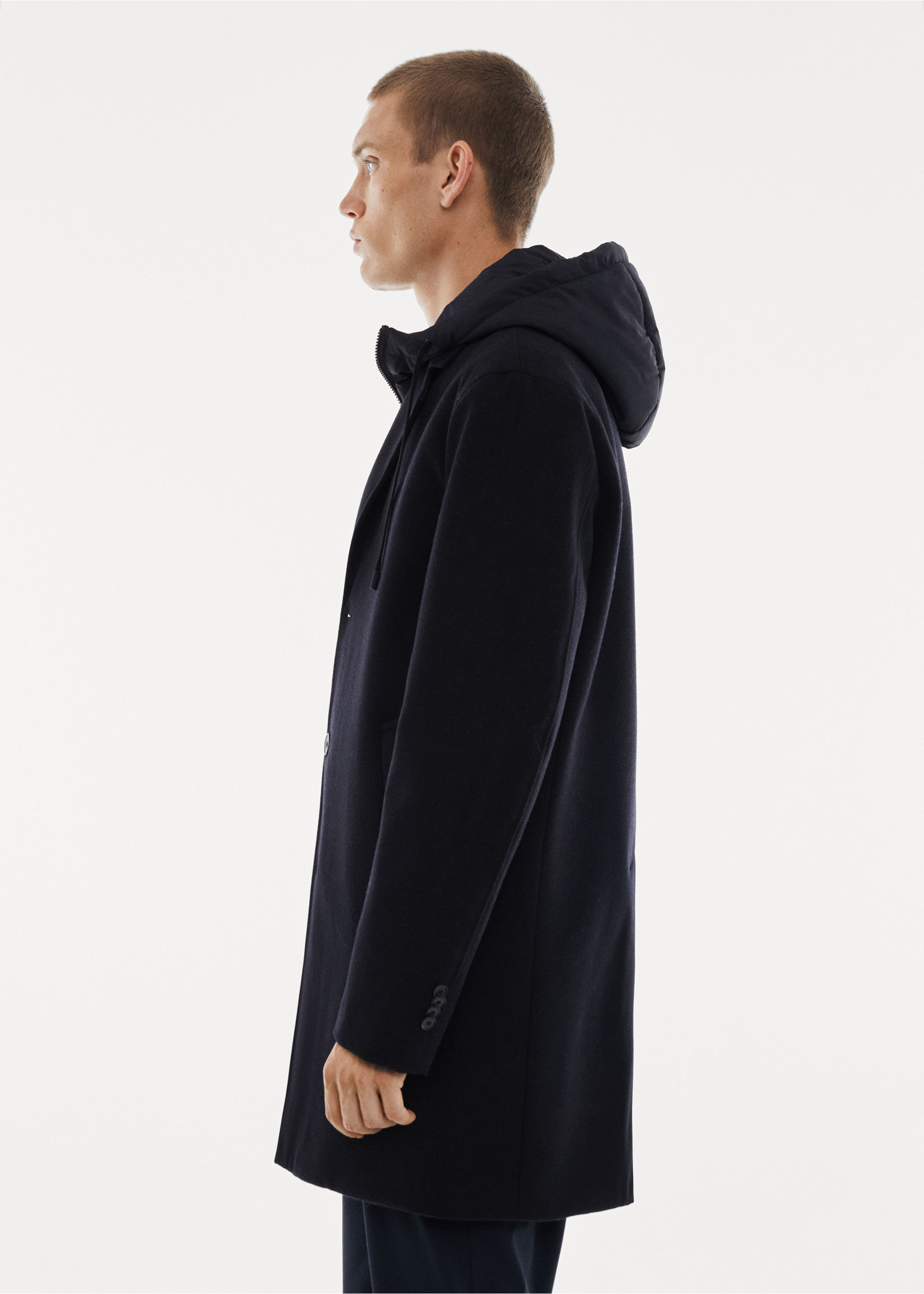 Detachable hood wool coat - Details of the article 2