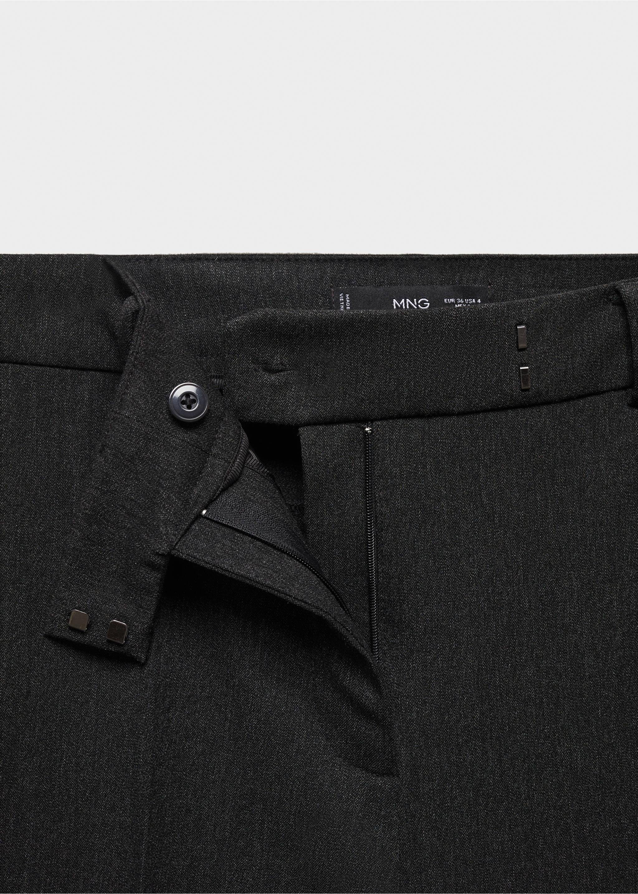 Pantalon évasé crop - Détail de l'article 8, Gris. Ref: 57048267-00.
