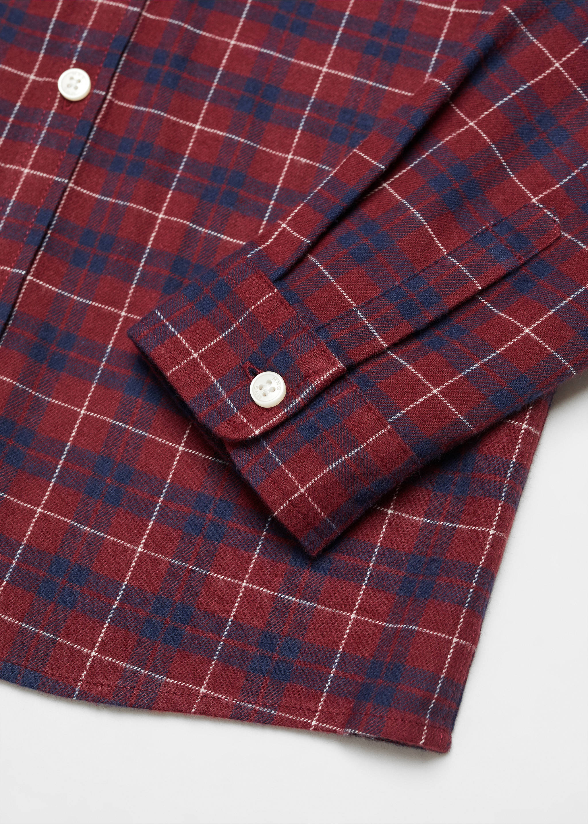 Regular-fit check shirt - Details of the article 8, Medium Red. Ref: 57048272-00.