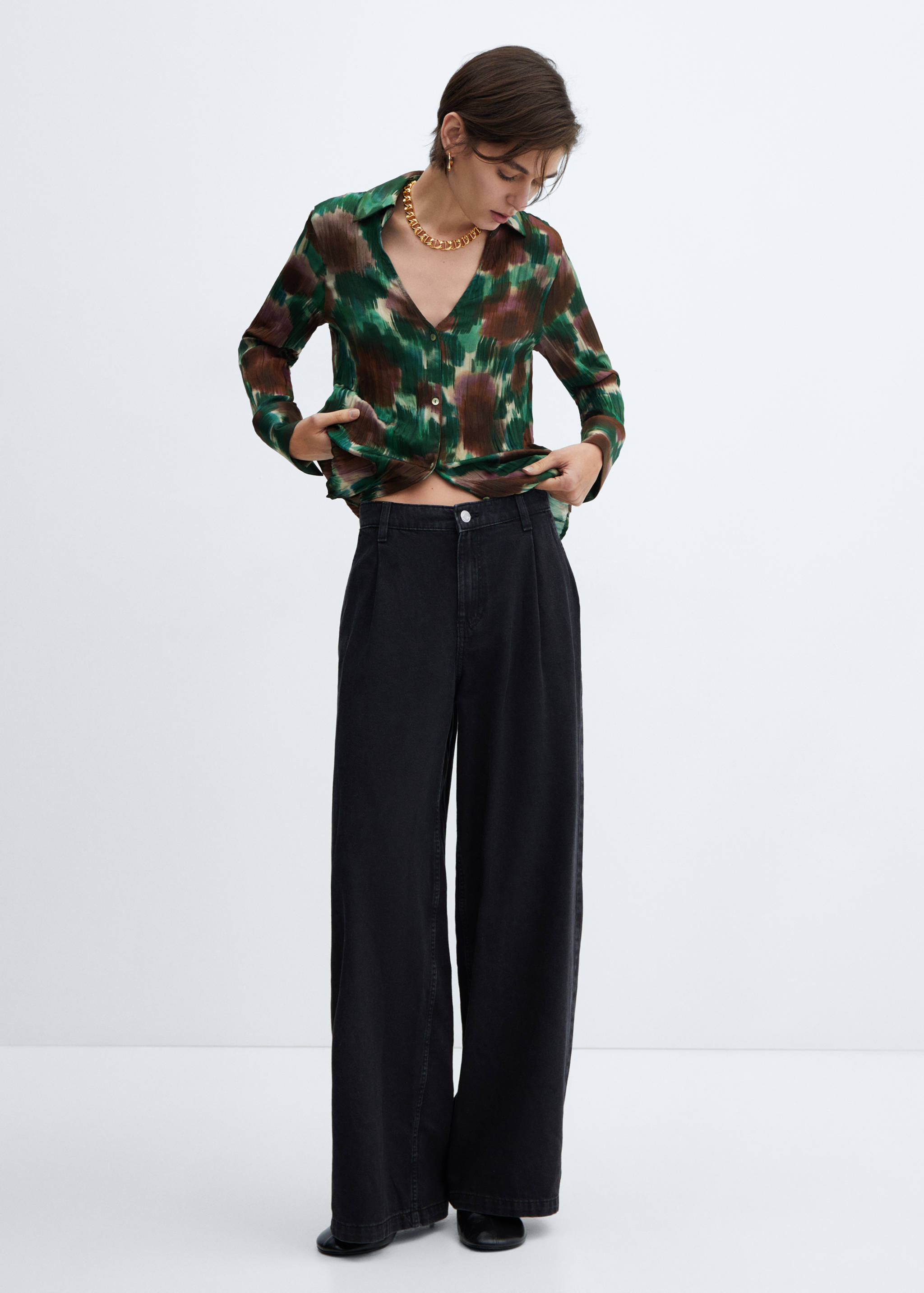 Flowy printed shirt - General plane