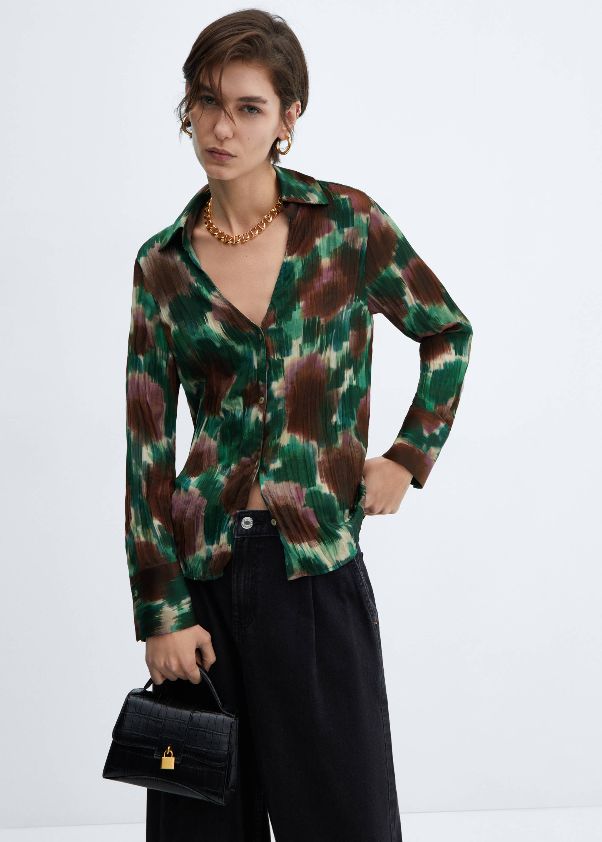Flowy printed shirt - Medium plane