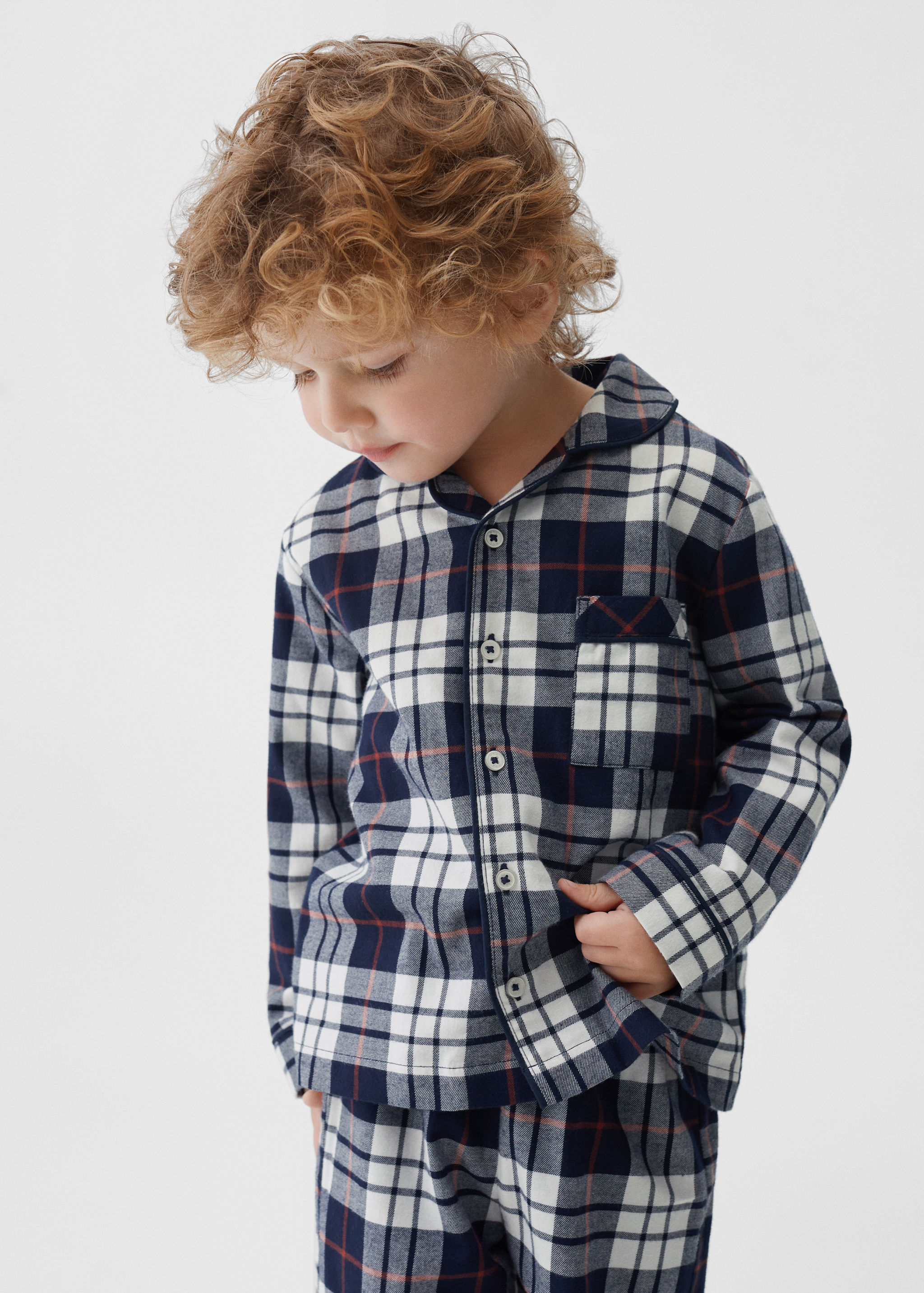 Two-pieces check long pyjamas - Medium plane