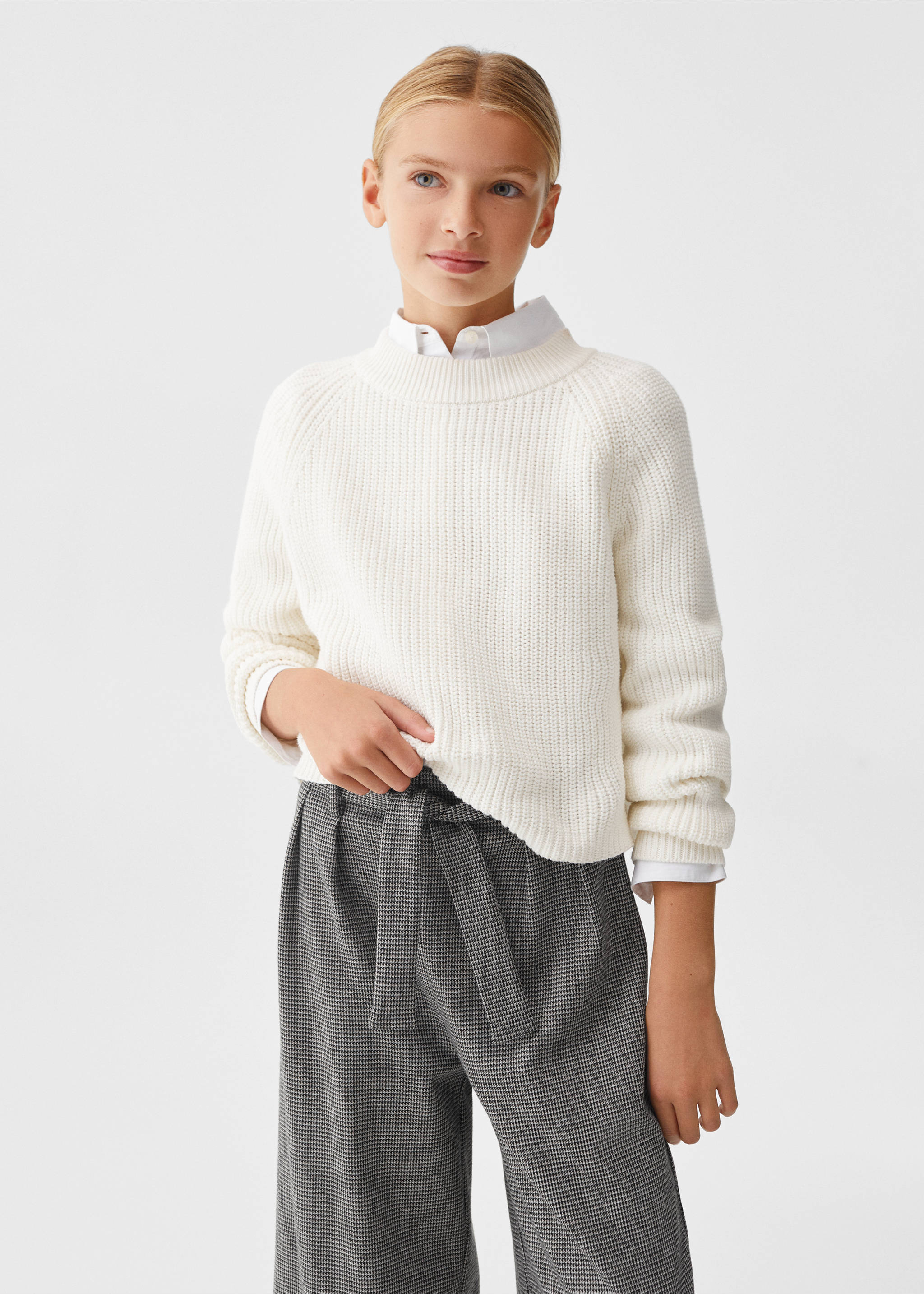 Houndstooth trousers - Medium plane, Black. Ref: 57048637-00.