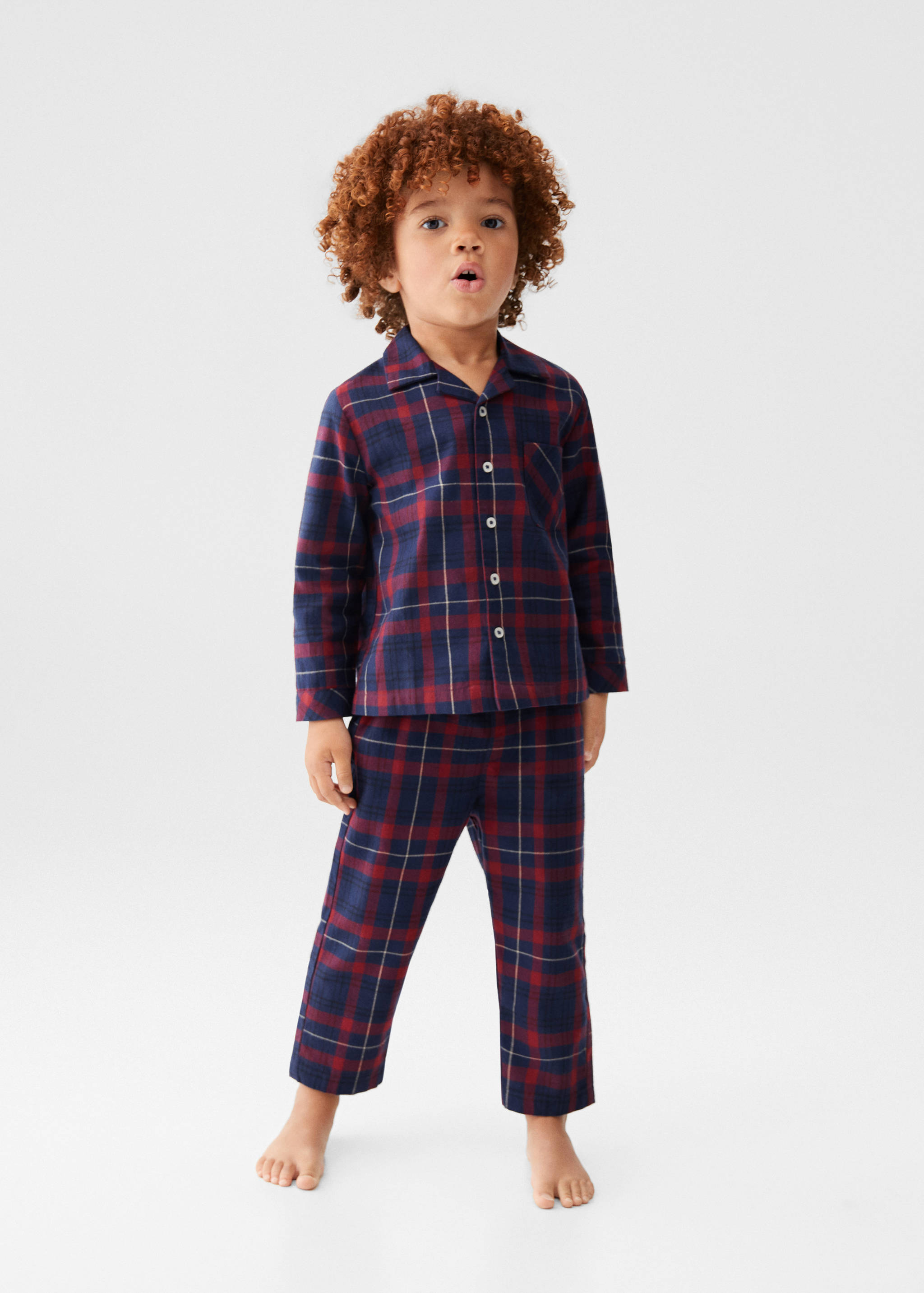 Pyjama long deux pièces carreaux - Plan général