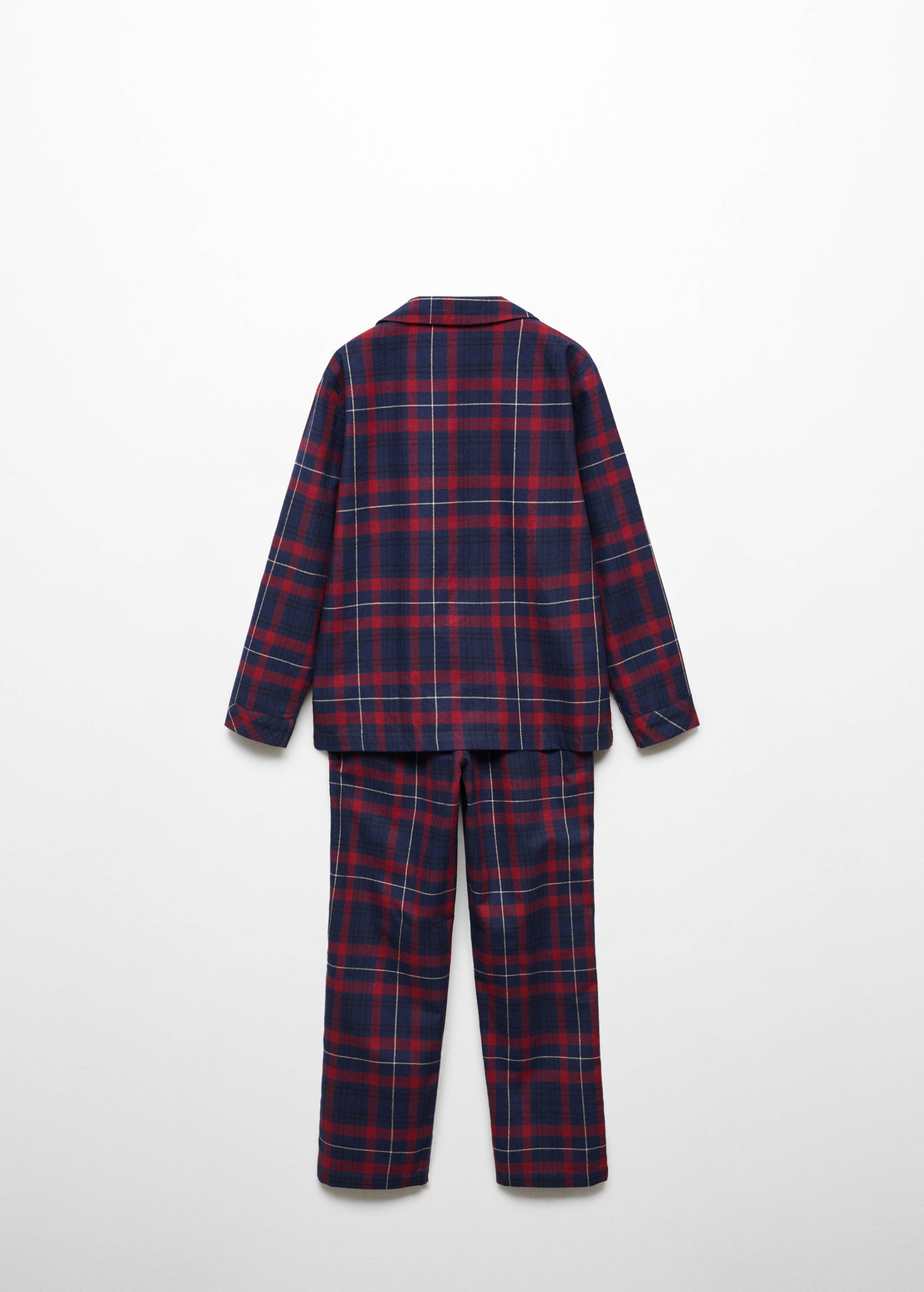 Pyjama long deux pièces carreaux - Verso de l’article