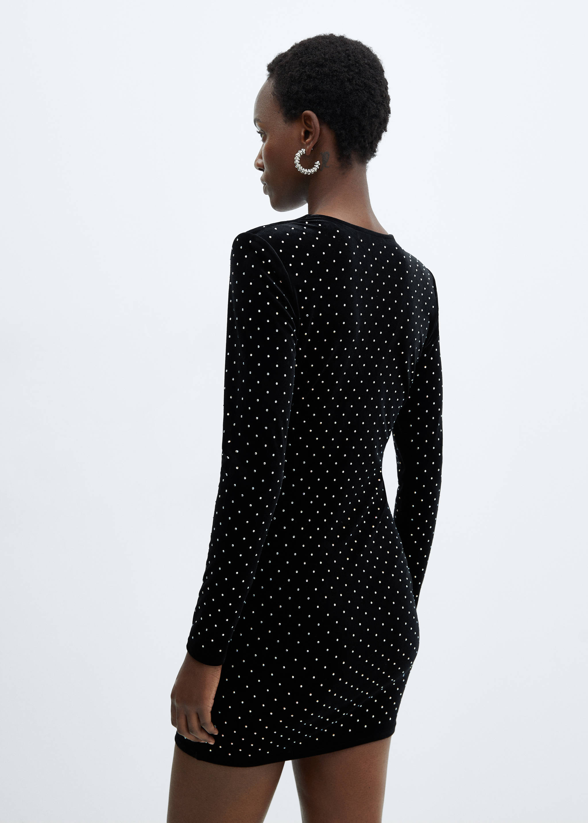 Rhinestones velvet dress - Reverse of the article