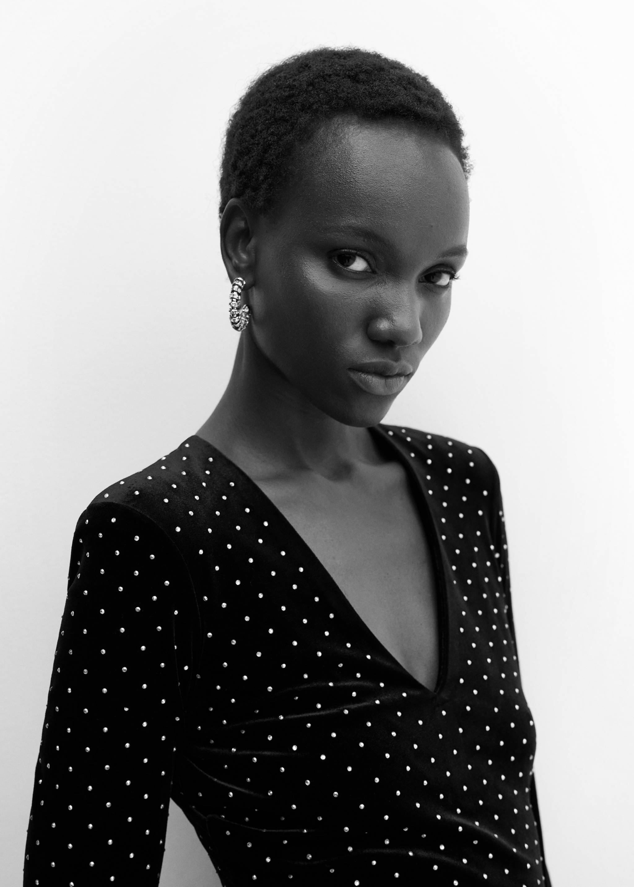 Rhinestones velvet dress - Details of the article 1