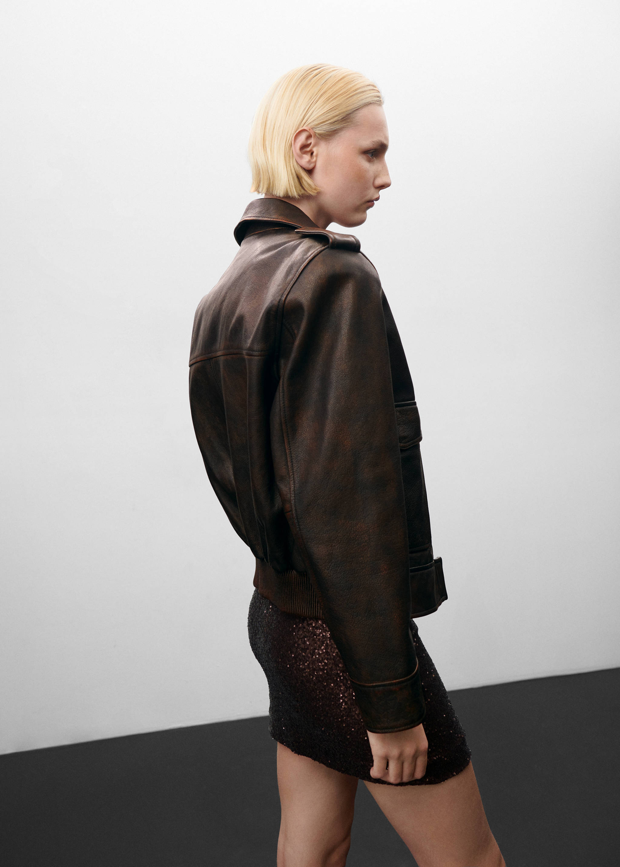 Lærjakke med lomme - Artikkeldetalj 6