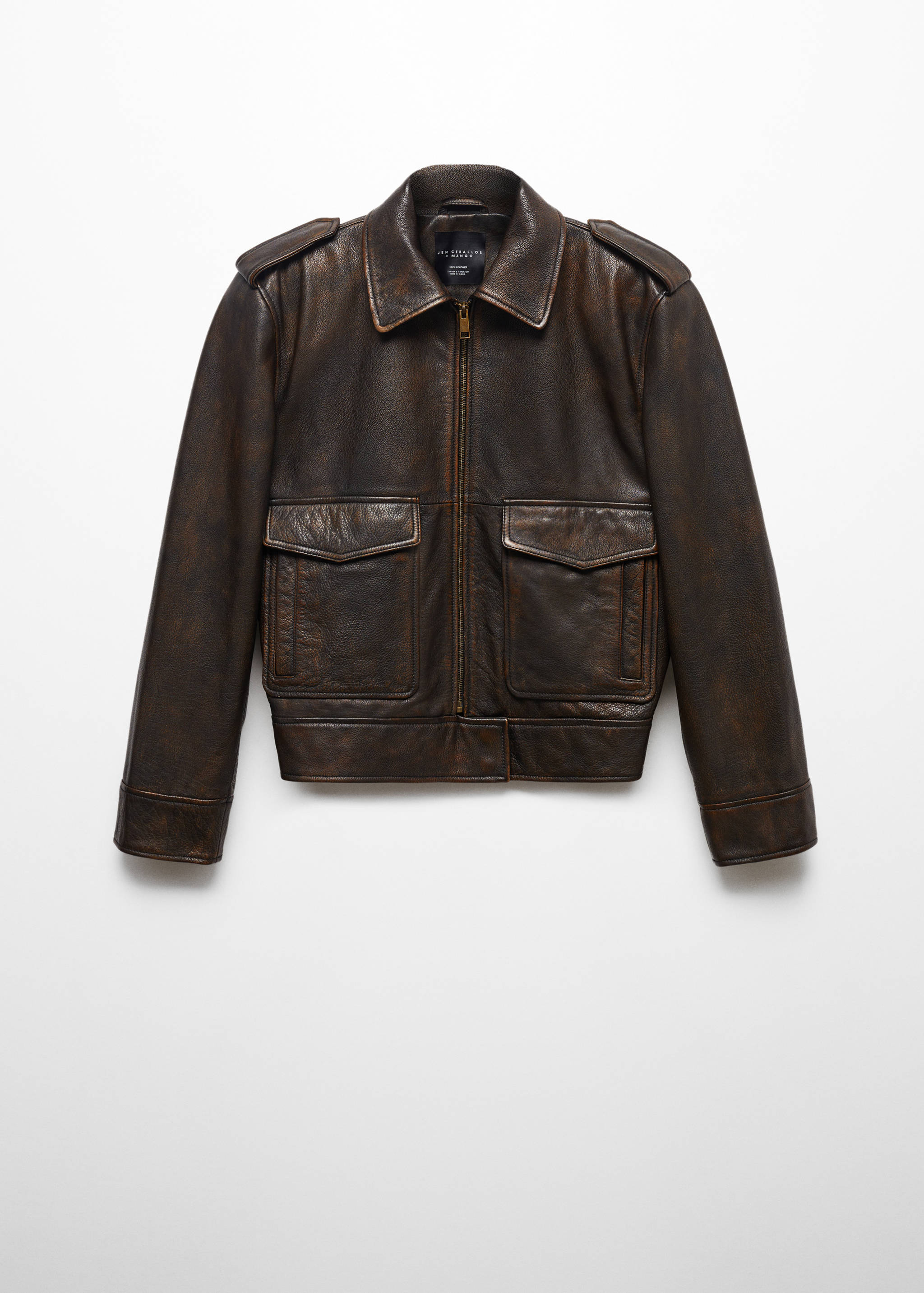 Pocket leather jacket - Article without model