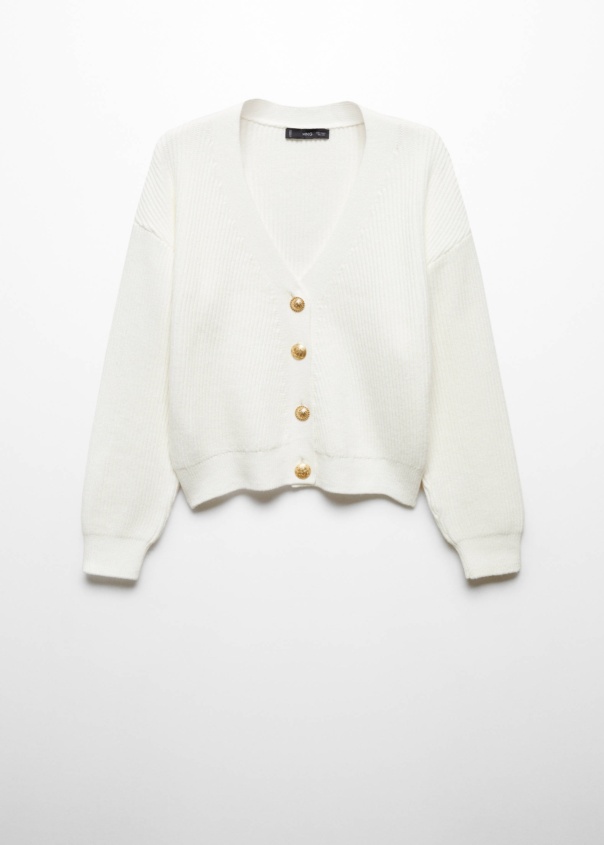 Buttoned ribbed cardigan - Article without model