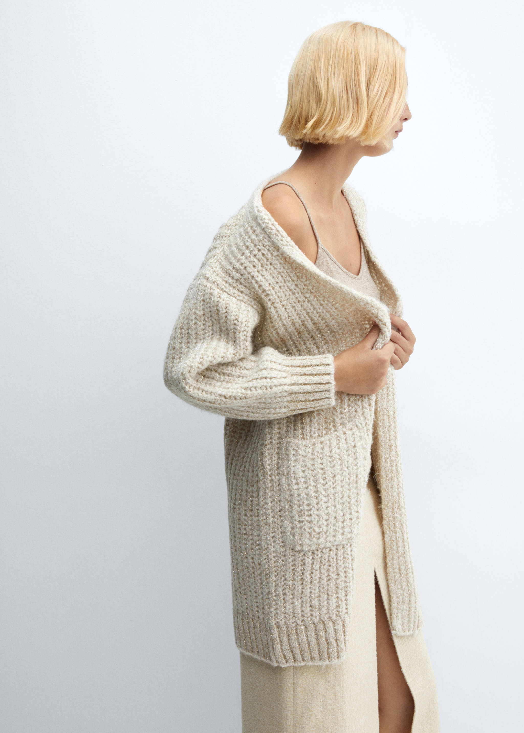 Lurex chunky-knit cardigan - Details of the article 4