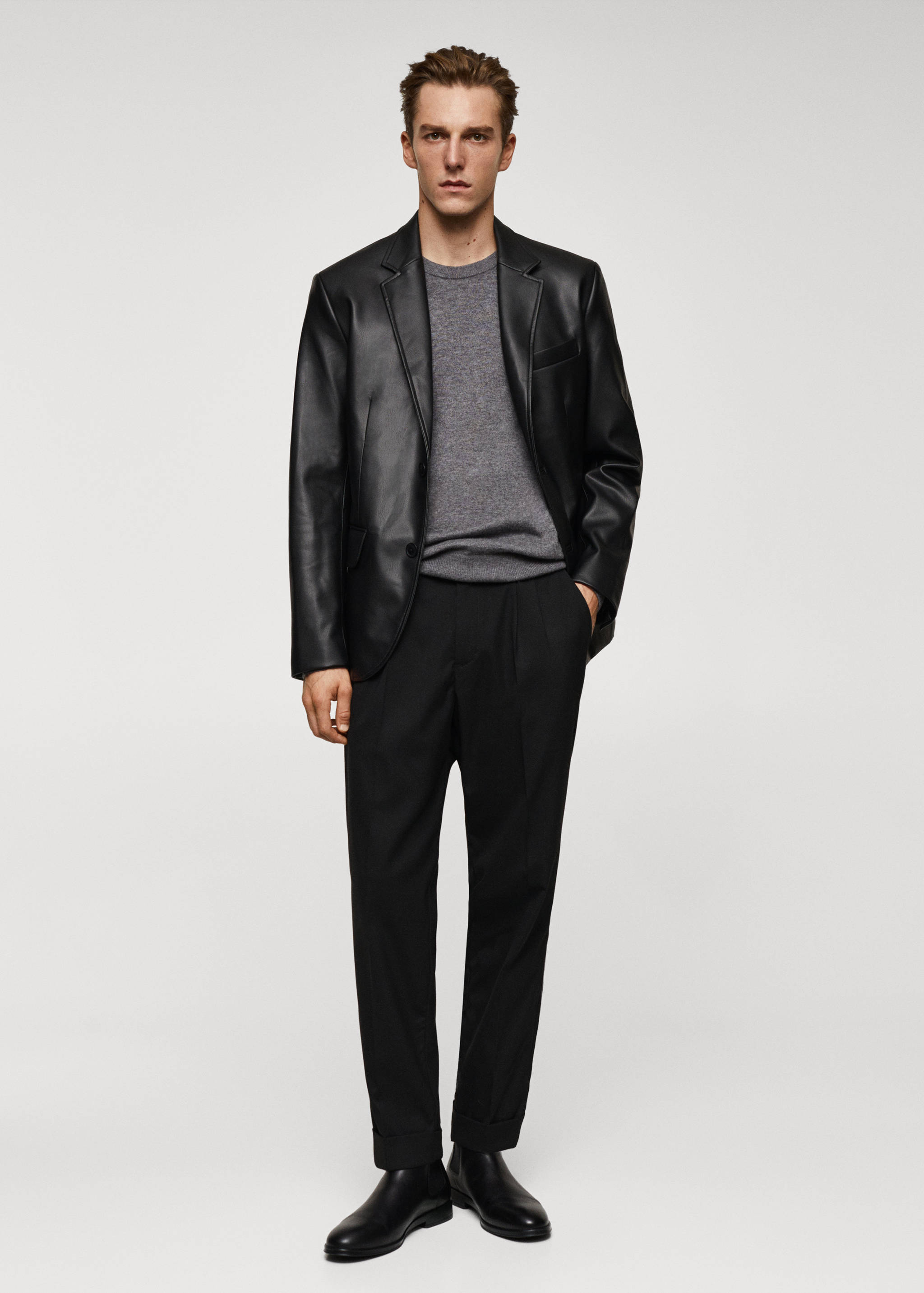 Blazer mit Leder-Effekt - Allgemeine Ansicht