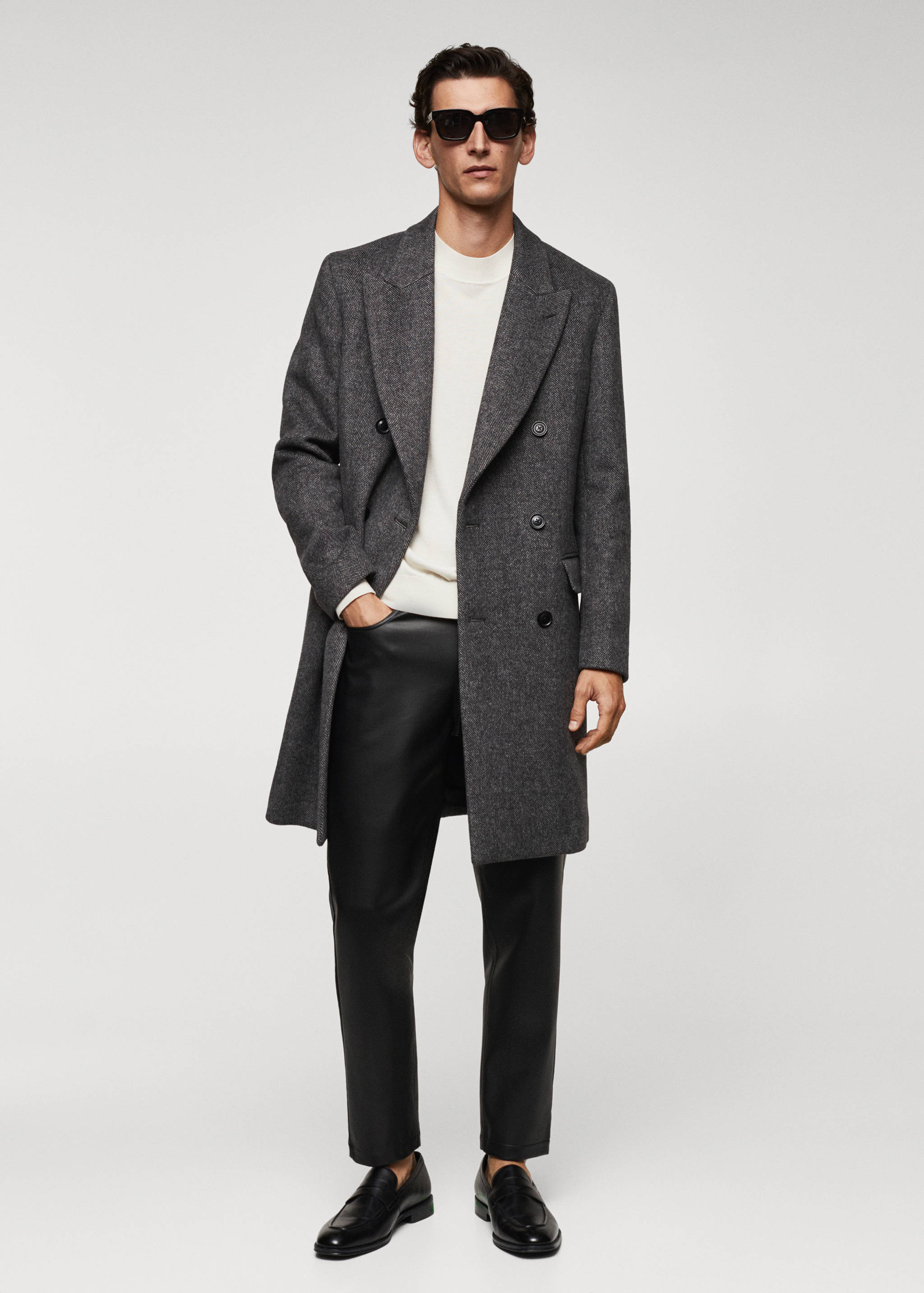 Faux-leather slim-fit trousers - General plane