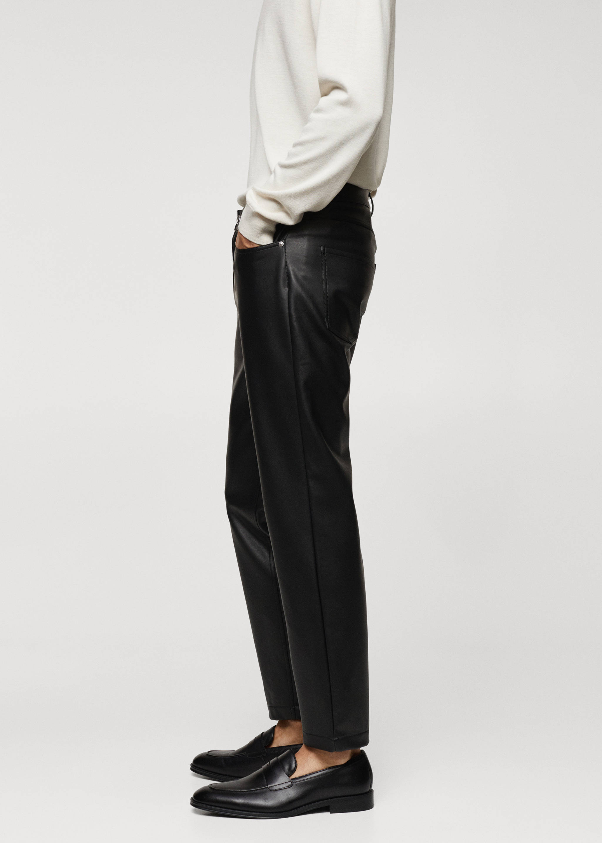 Faux-leather slim-fit trousers - Details of the article 4