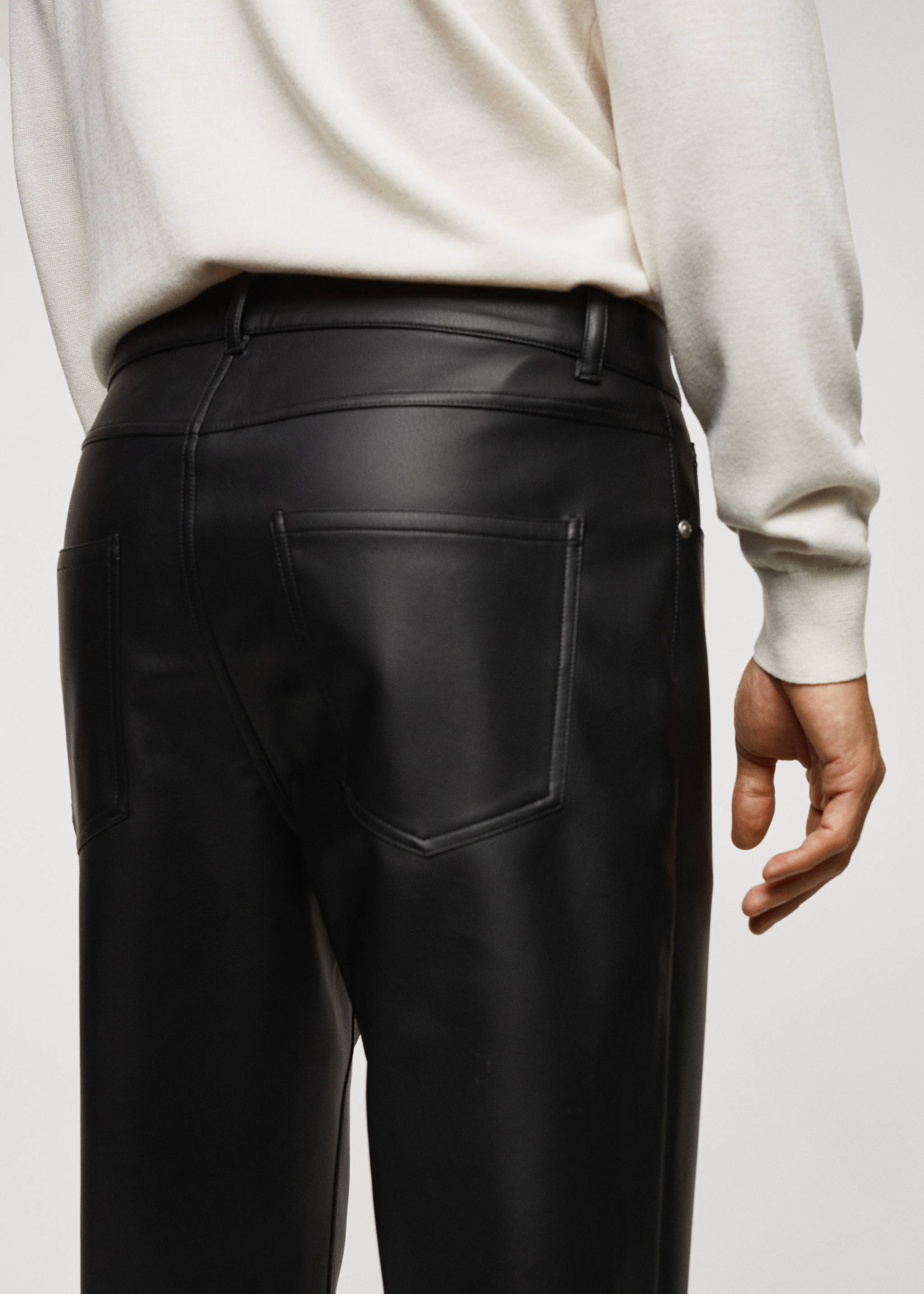 Faux-leather slim-fit trousers - Details of the article 2