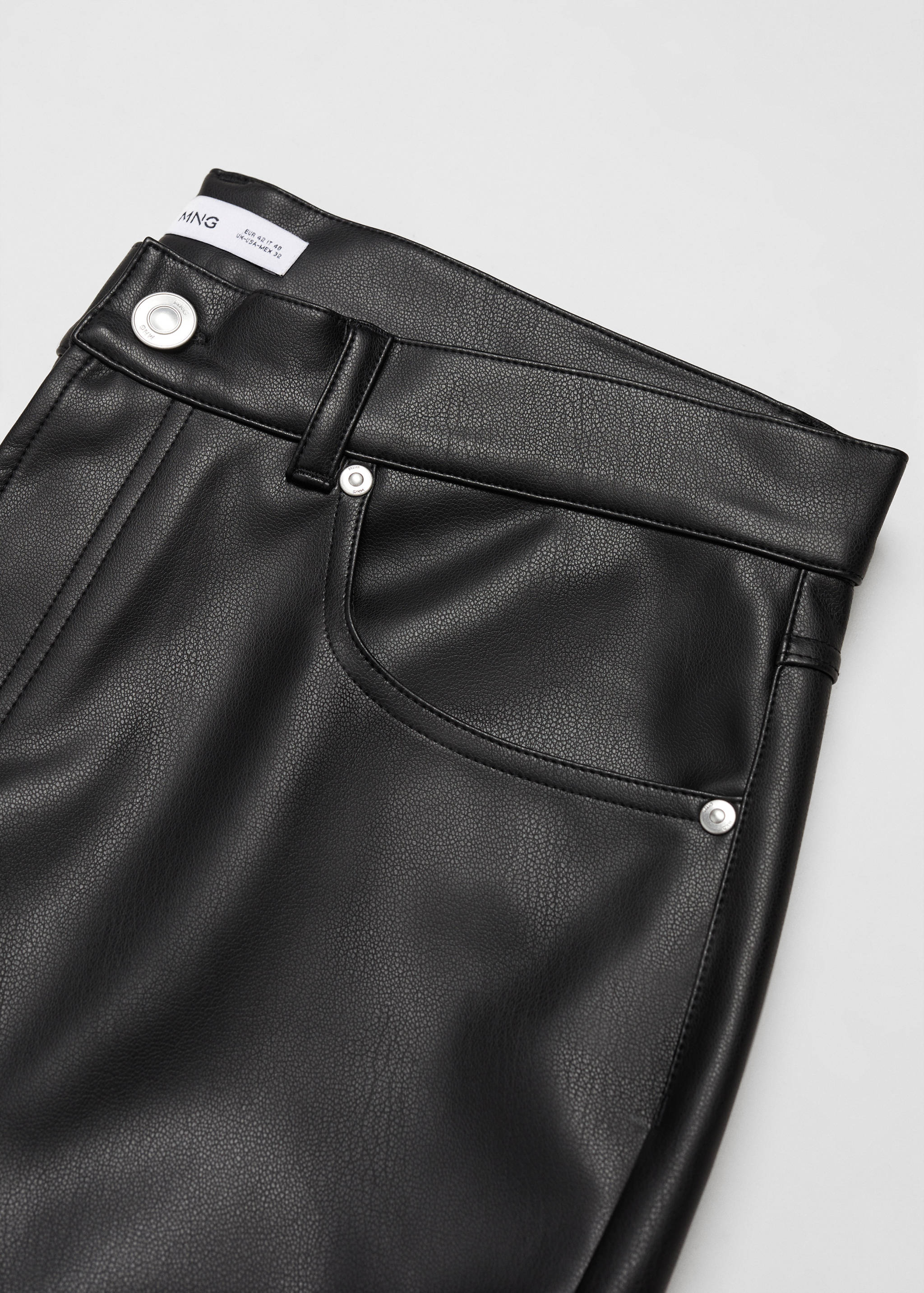 Faux-leather slim-fit trousers - Details of the article 8