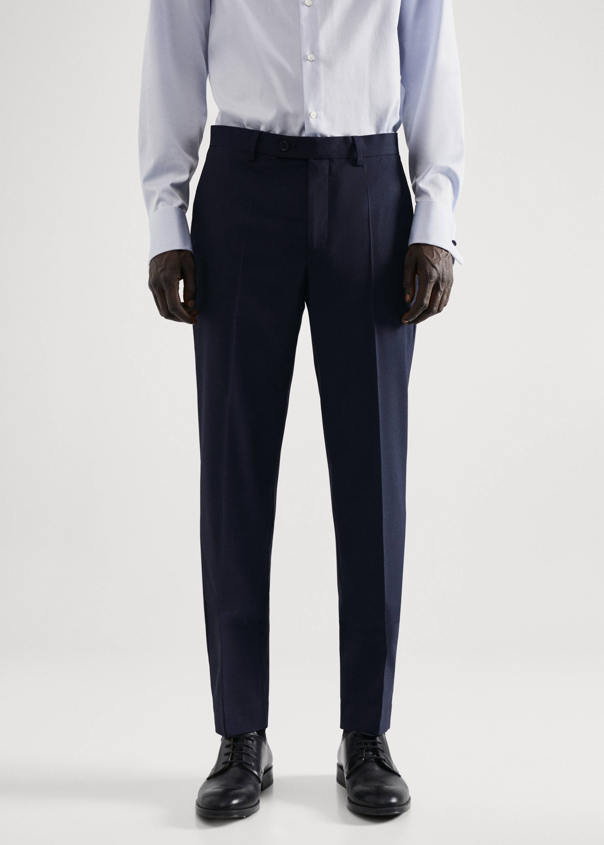 Stretch-fabric slim-fit suit trousers - Medium plane
