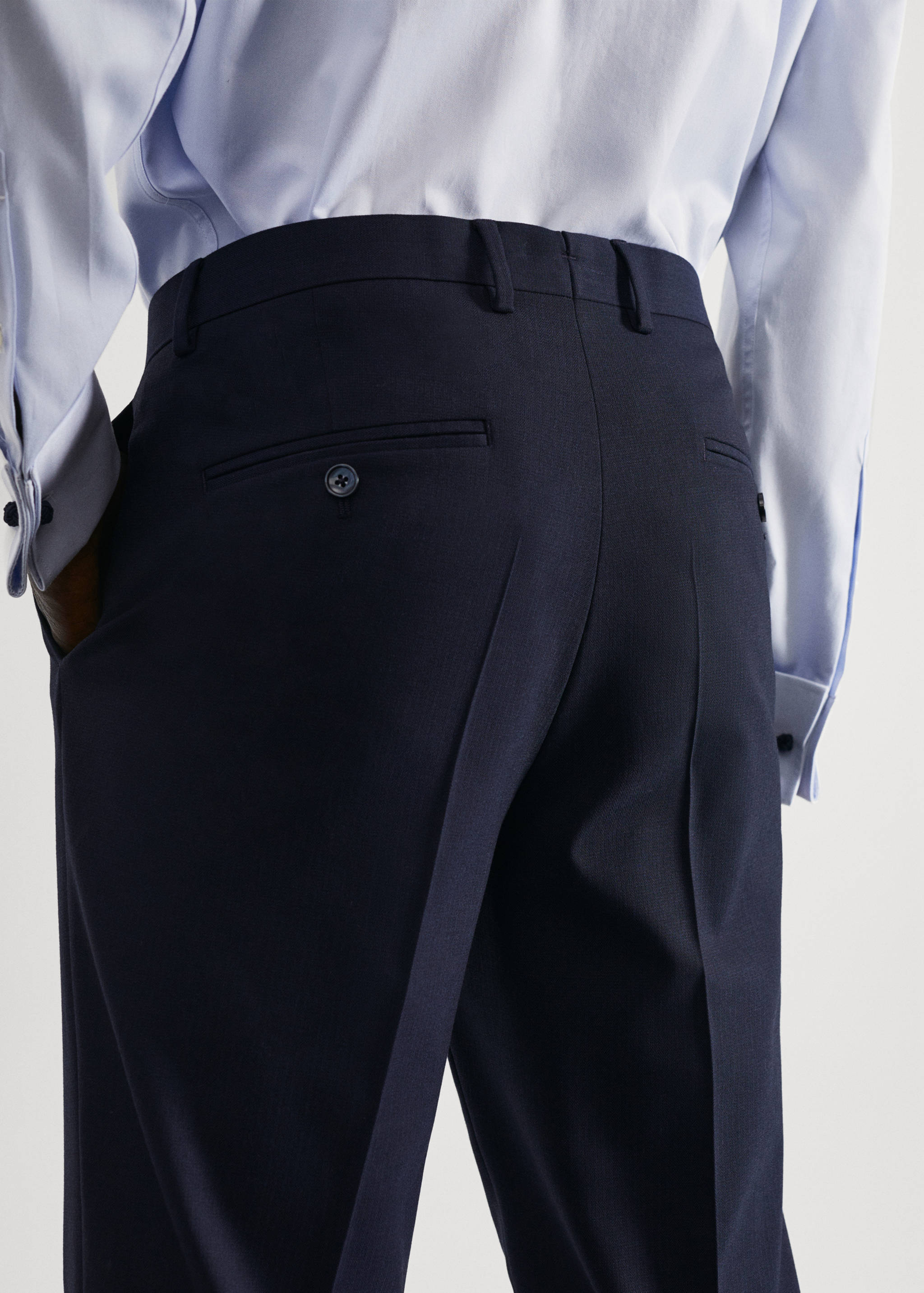 Stretch-fabric slim-fit suit trousers - Details of the article 3