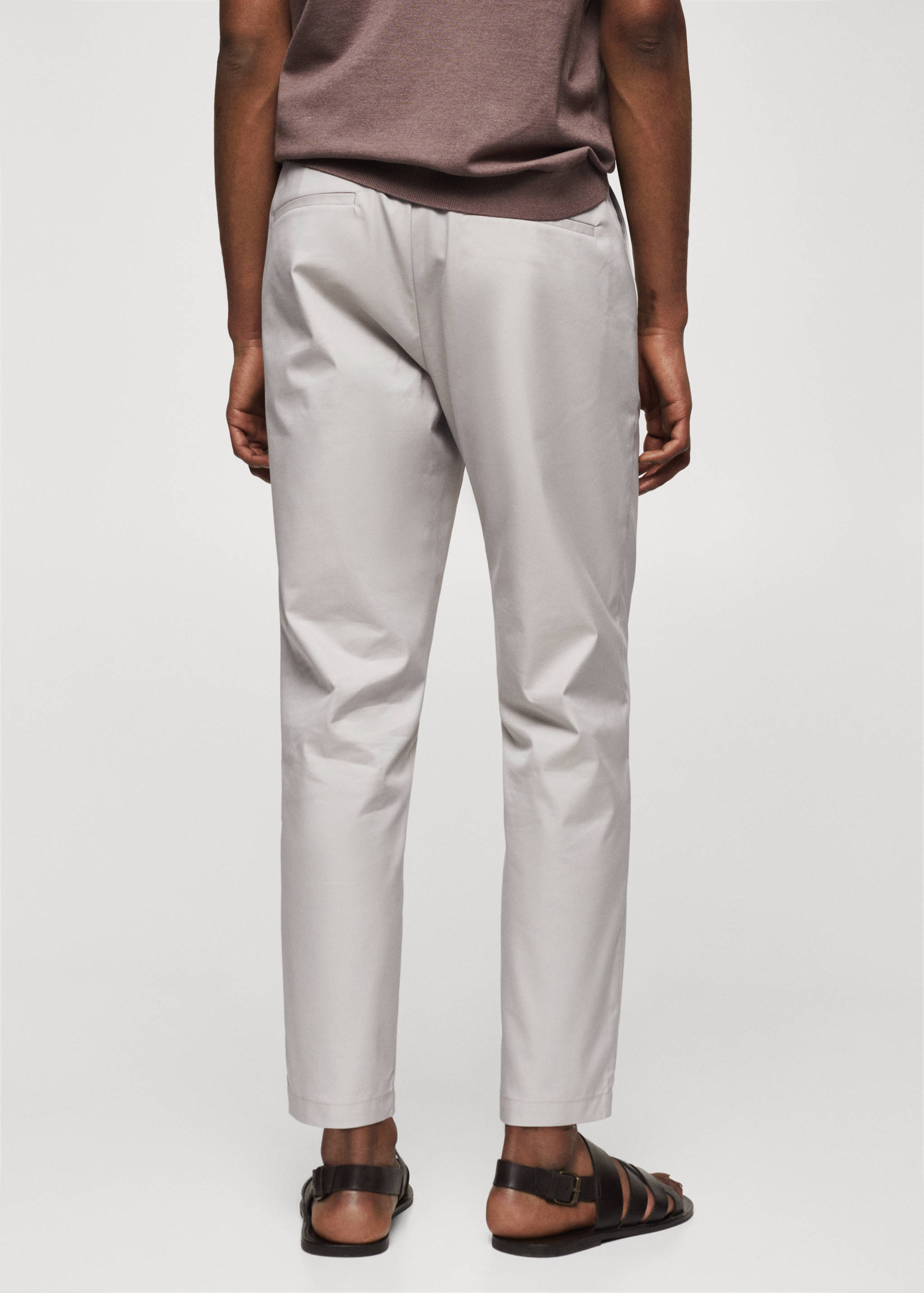 Slim-fit cotton trousers - Reverse of the article