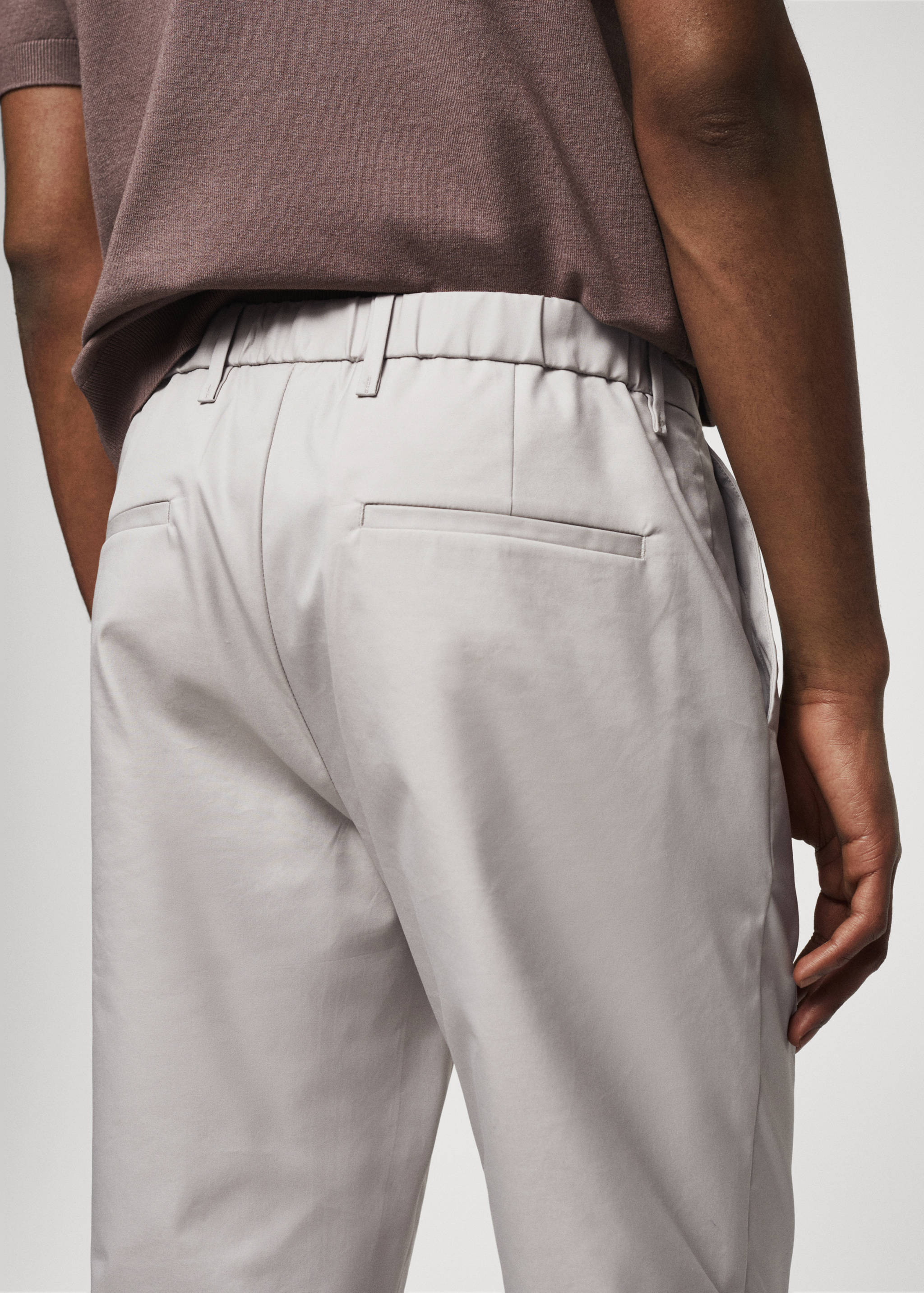 Slim-fit cotton trousers - Details of the article 2
