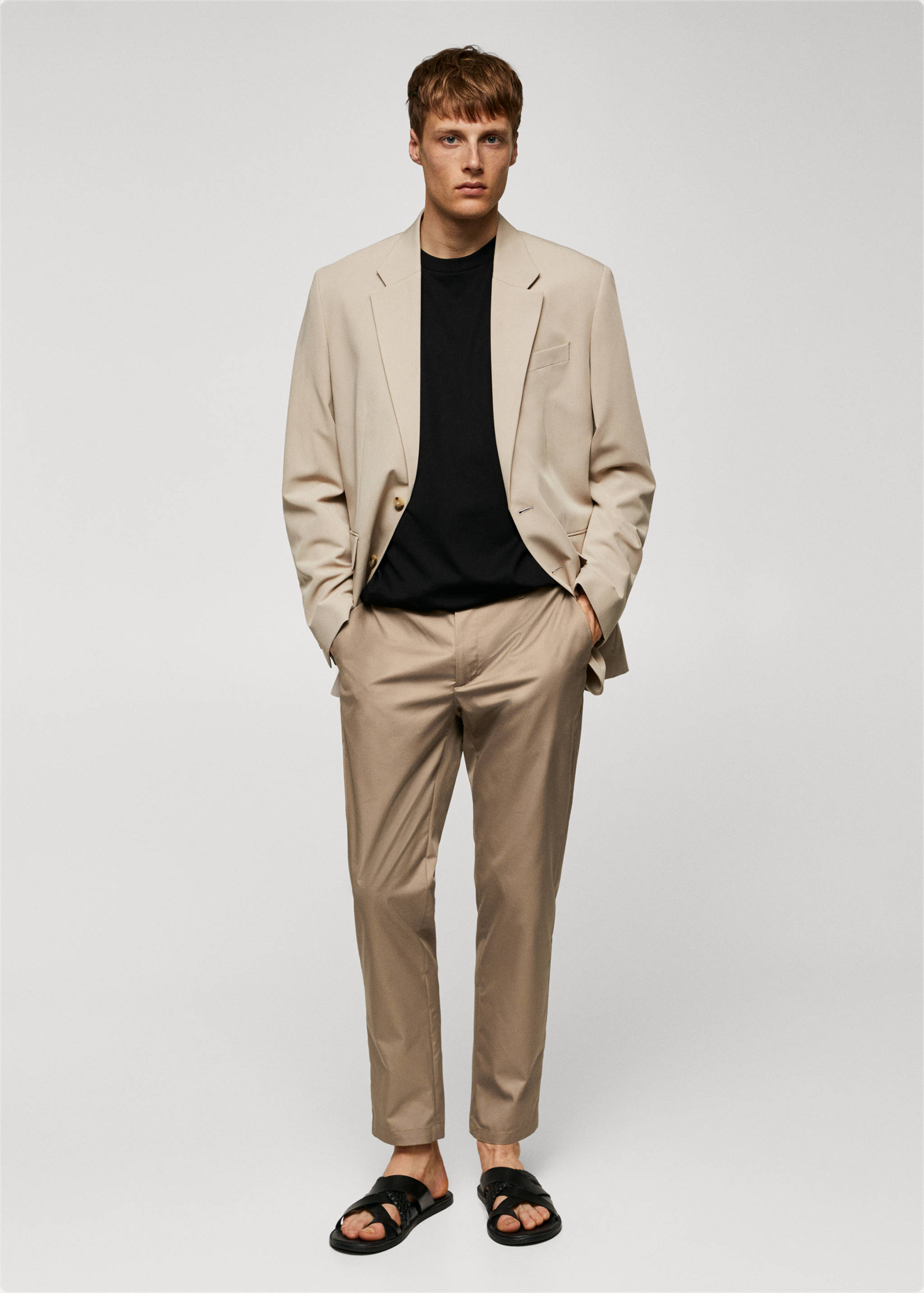Slim-fit cotton trousers - General plane