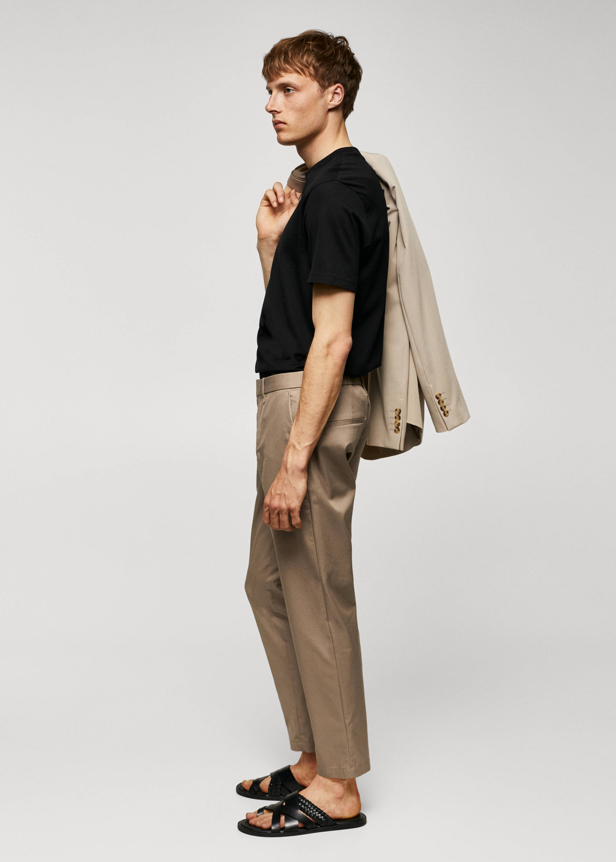 Slim-fit cotton trousers - Details of the article 4