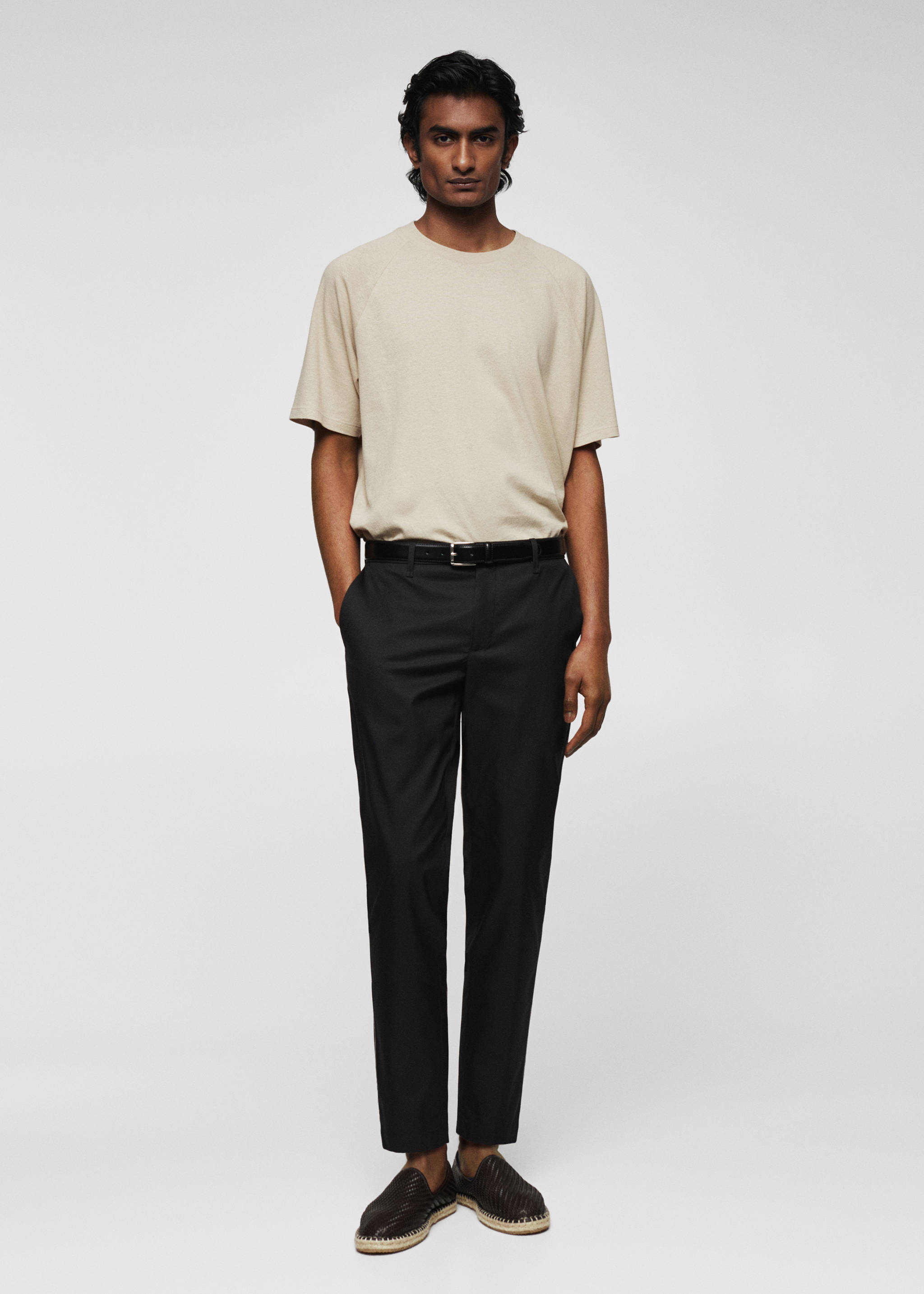 Slim-fit cotton trousers - General plane