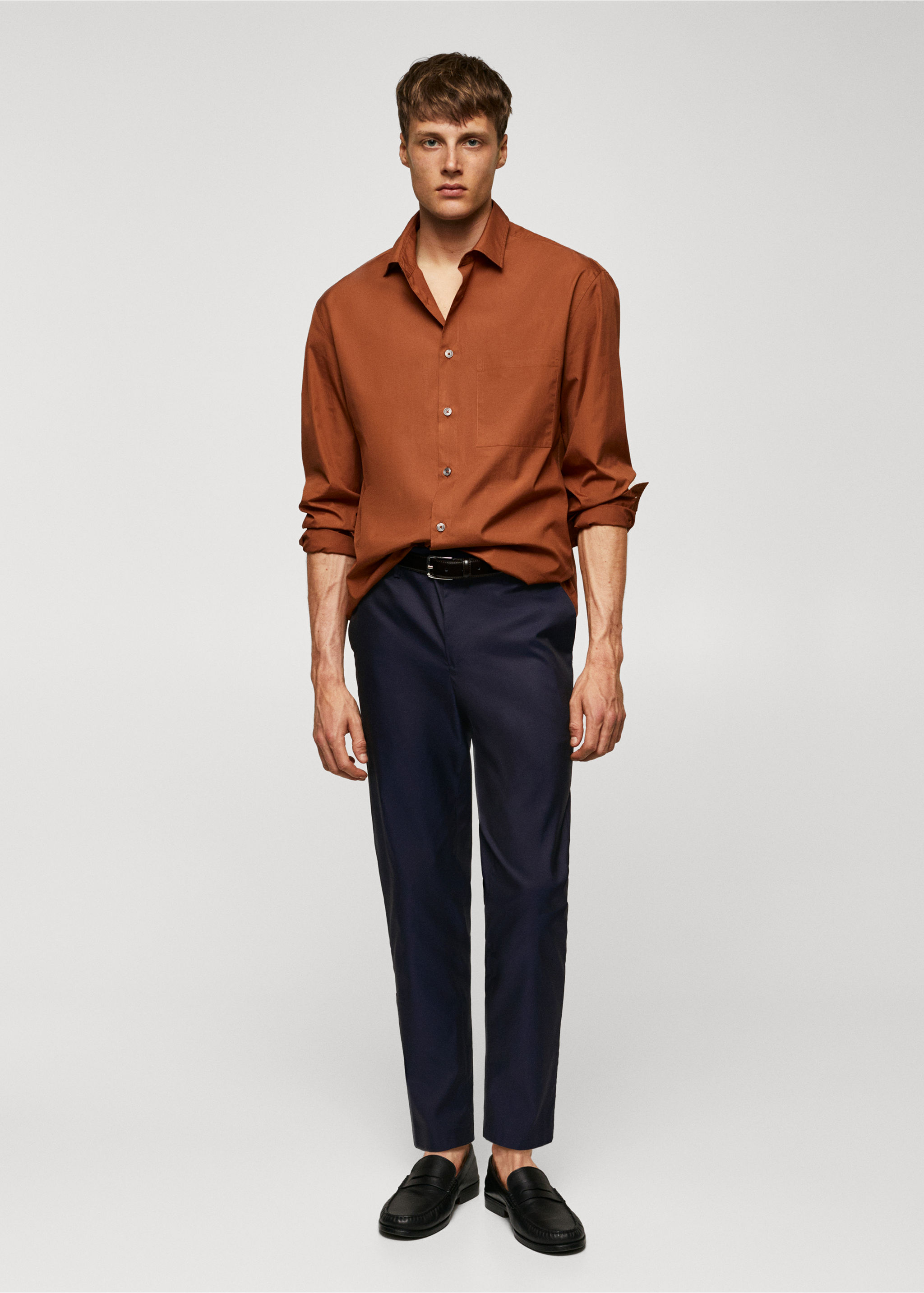 Slim-fit cotton trousers - General plane