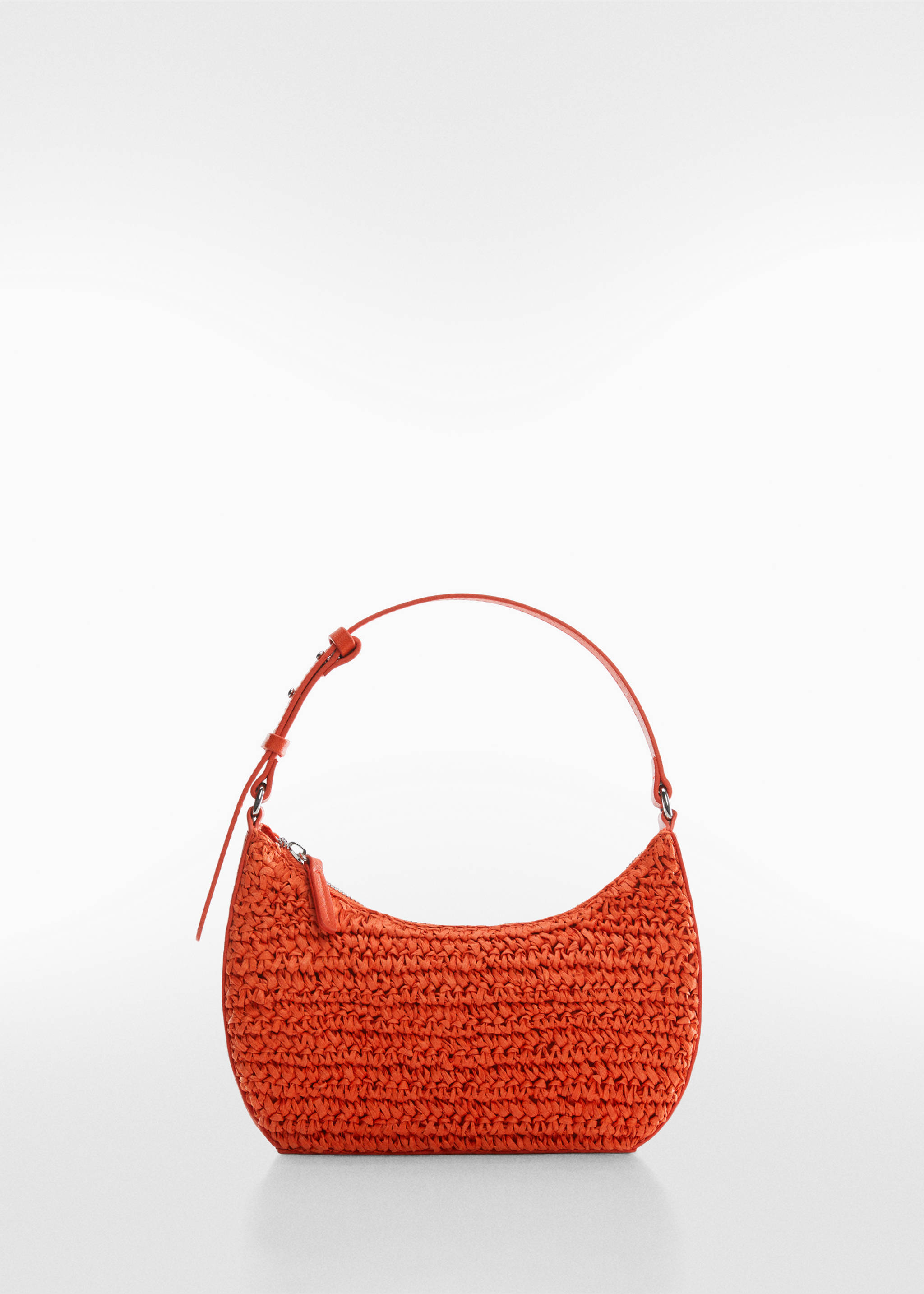 Natural fibre shoulder bag - Article without model, Orange. Ref: 57050068-00.